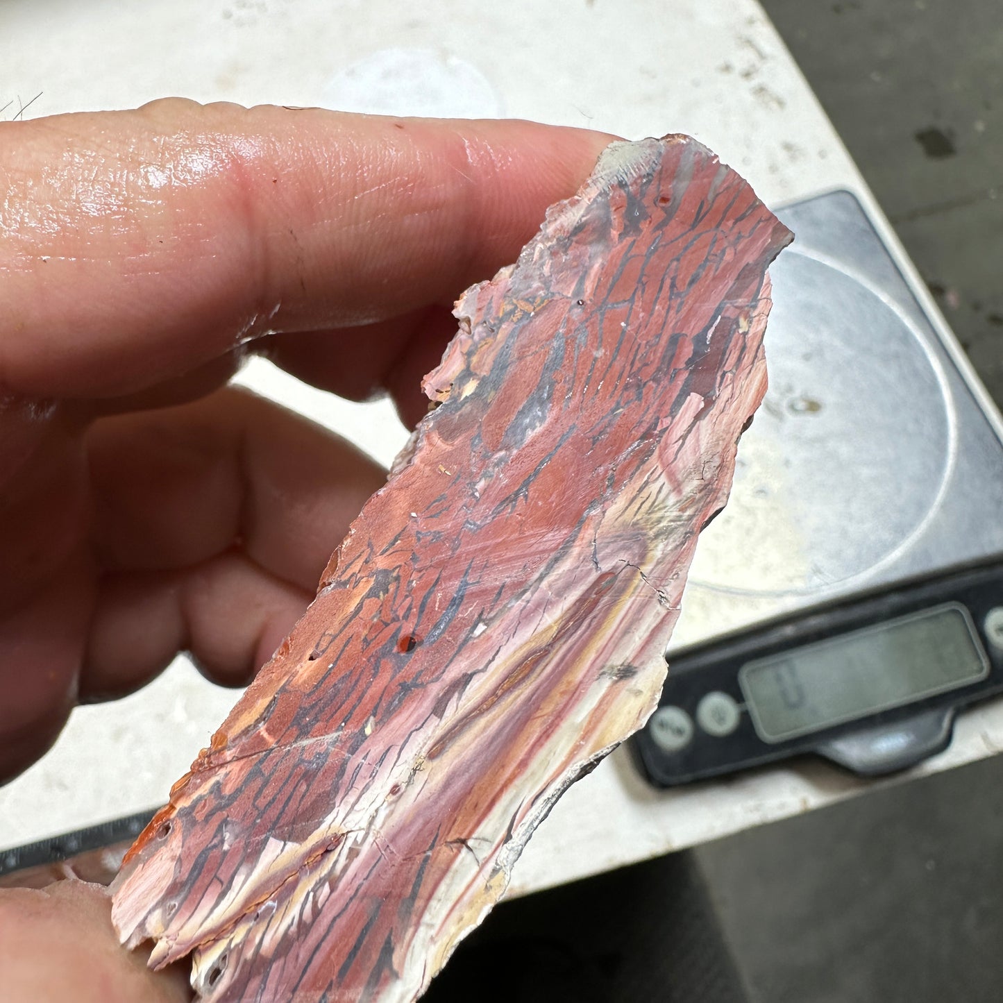 Red HOWARDITE Faced Rough - 3.5ozs