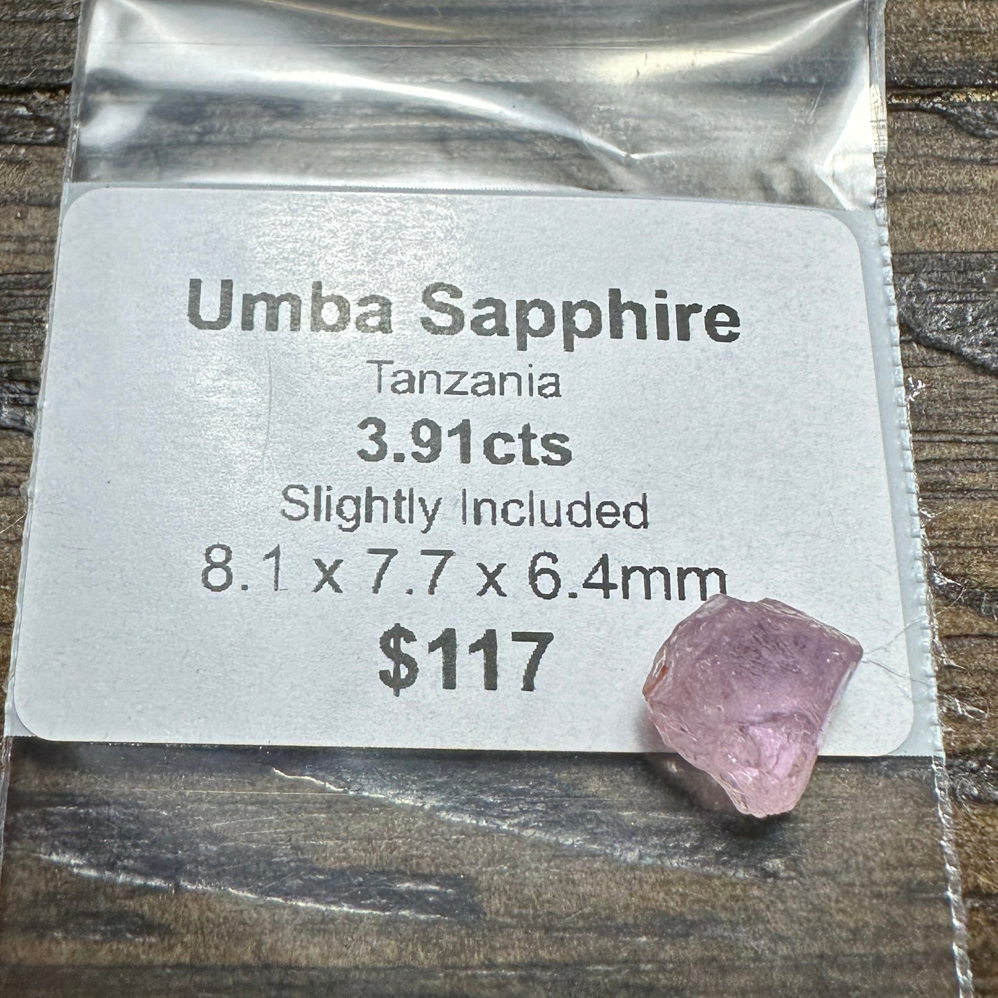 3.91ct UMBA SAPPHIRE Facet Rough