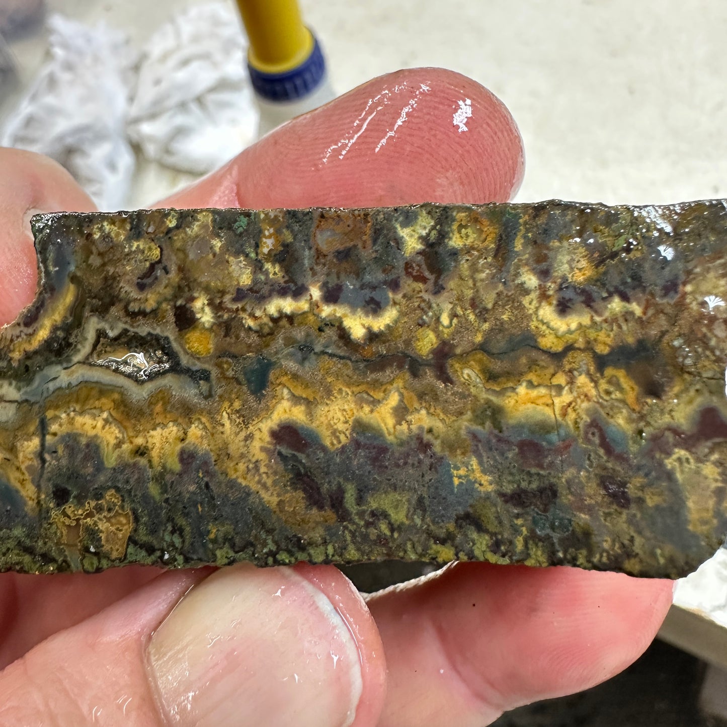 IDAHO WILDFIRE PLUME AGATE Faced Rough - 3.48oz