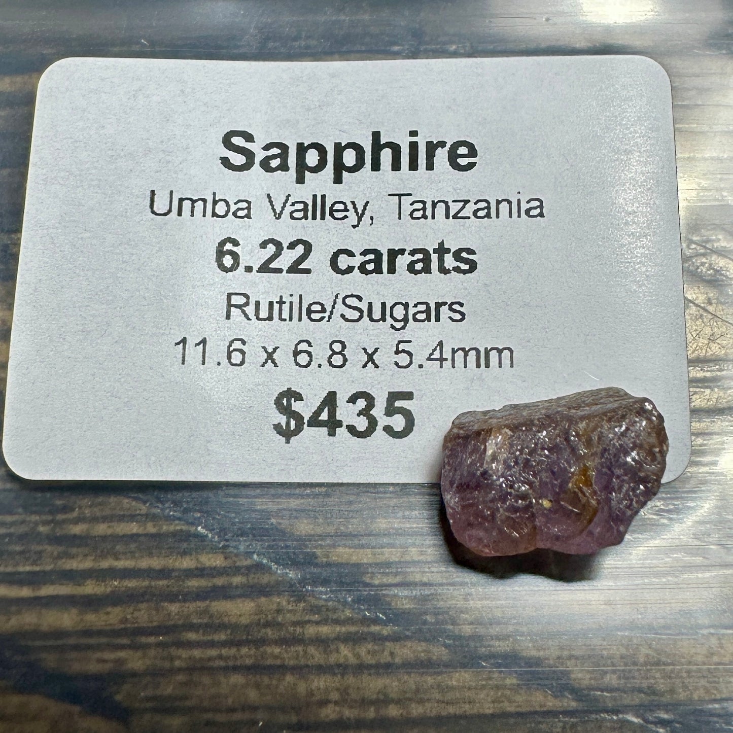 6.22ct UMBA SAPPHIRE Facet Rough