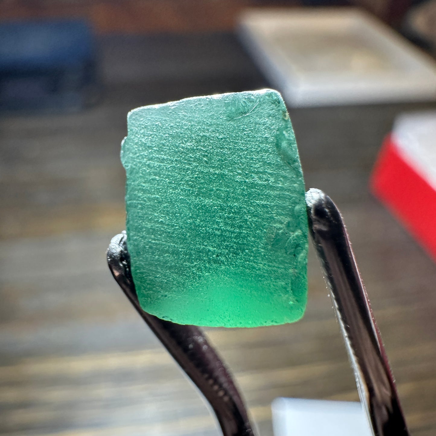 7.05ct GREEN APATITE Preformed Facet Rough