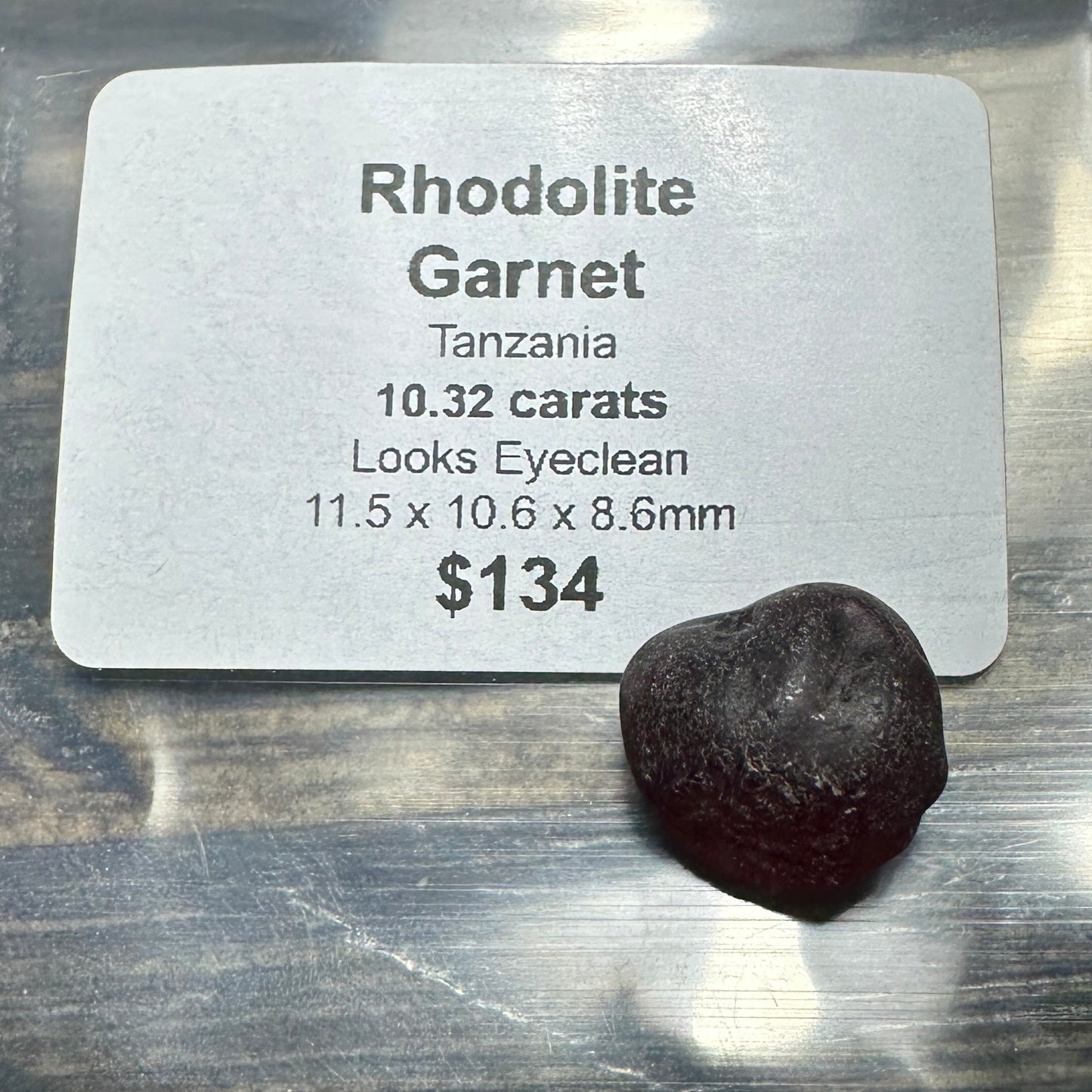 10.32ct RHODOLITE GARNET Facet Rough