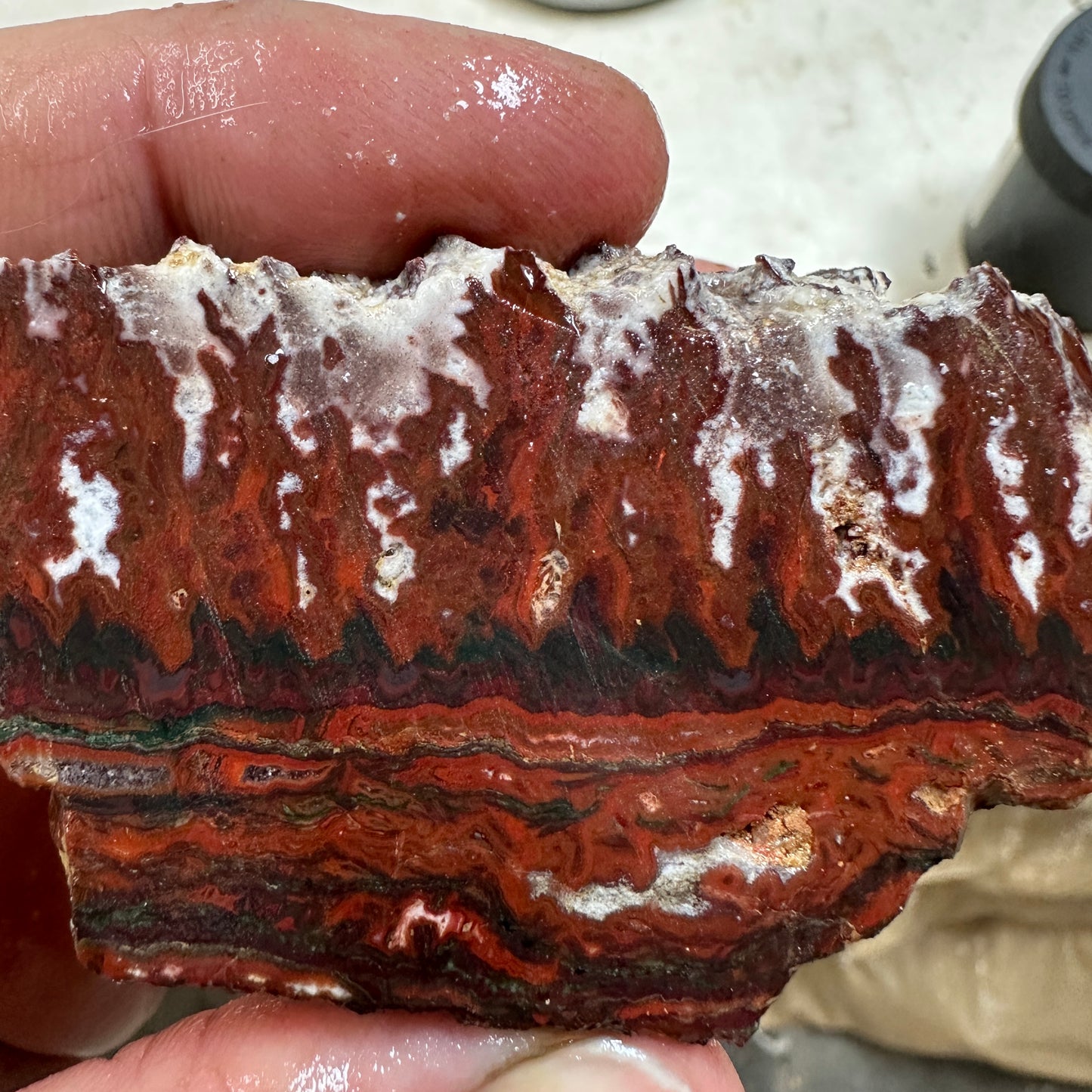 IDAHO WILDFIRE PLUME AGATE Faced Rough - 5.48oz
