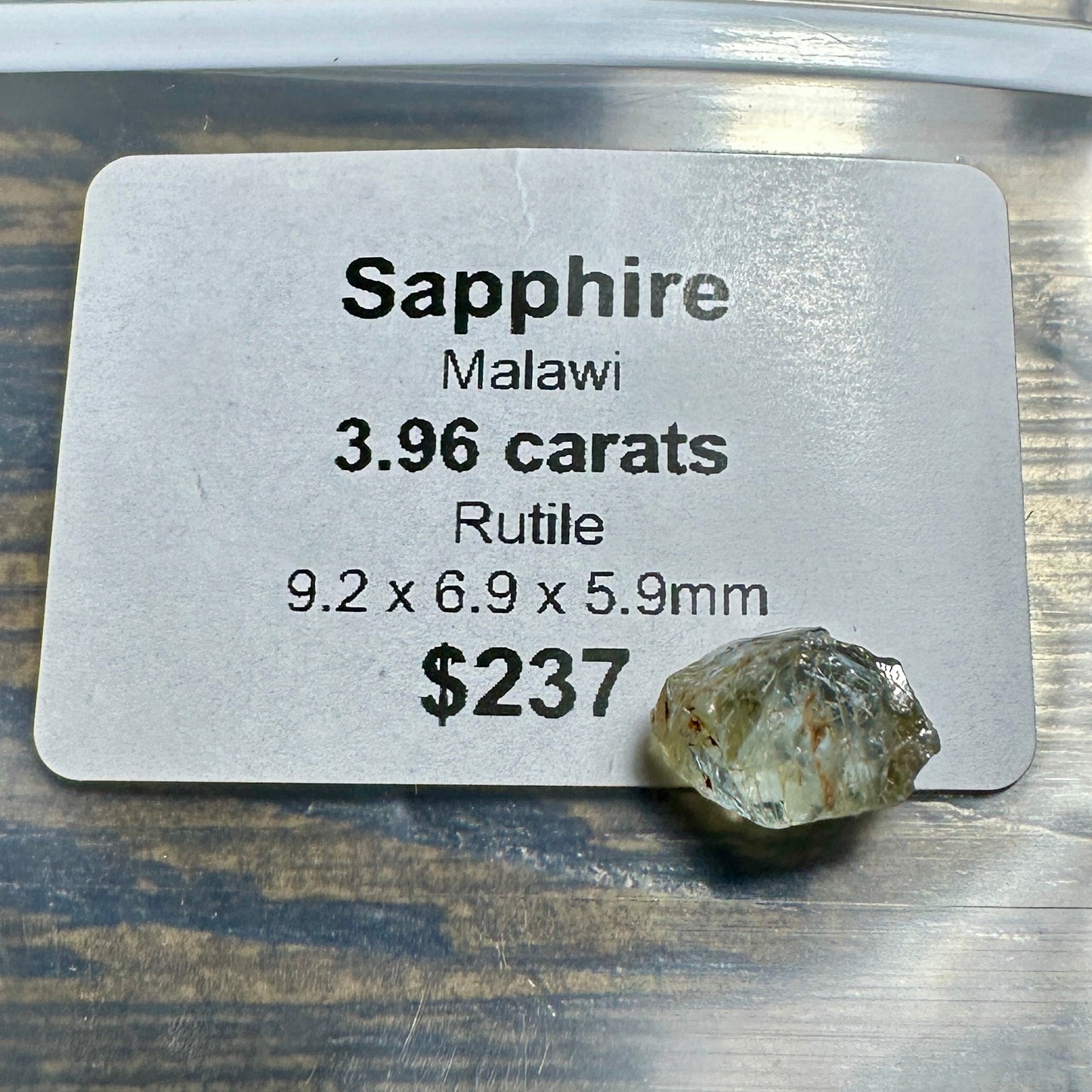 3.96ct MALAWI SAPPHIRE Facet Rough