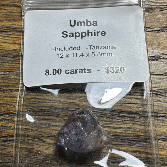 8.00ct UMBA SAPPHIRE Facet Rough