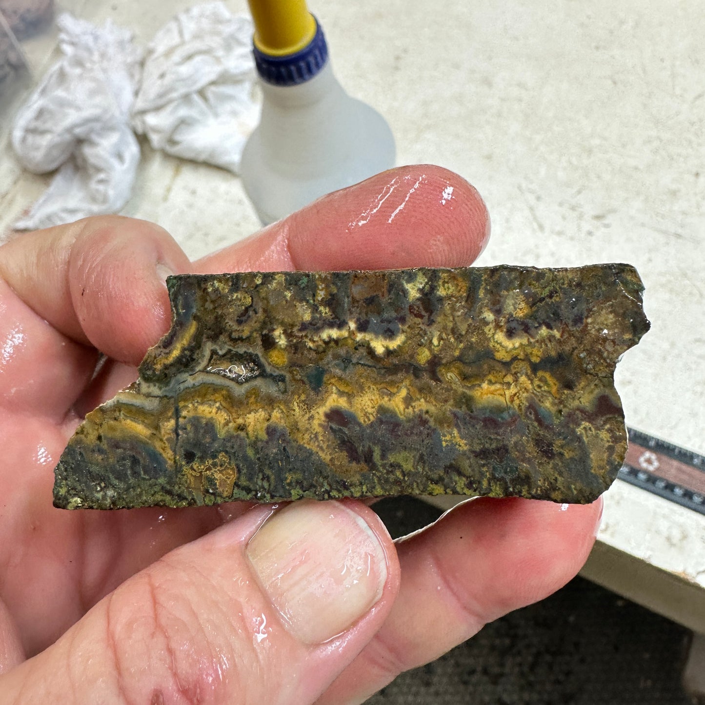 IDAHO WILDFIRE PLUME AGATE Faced Rough - 3.48oz