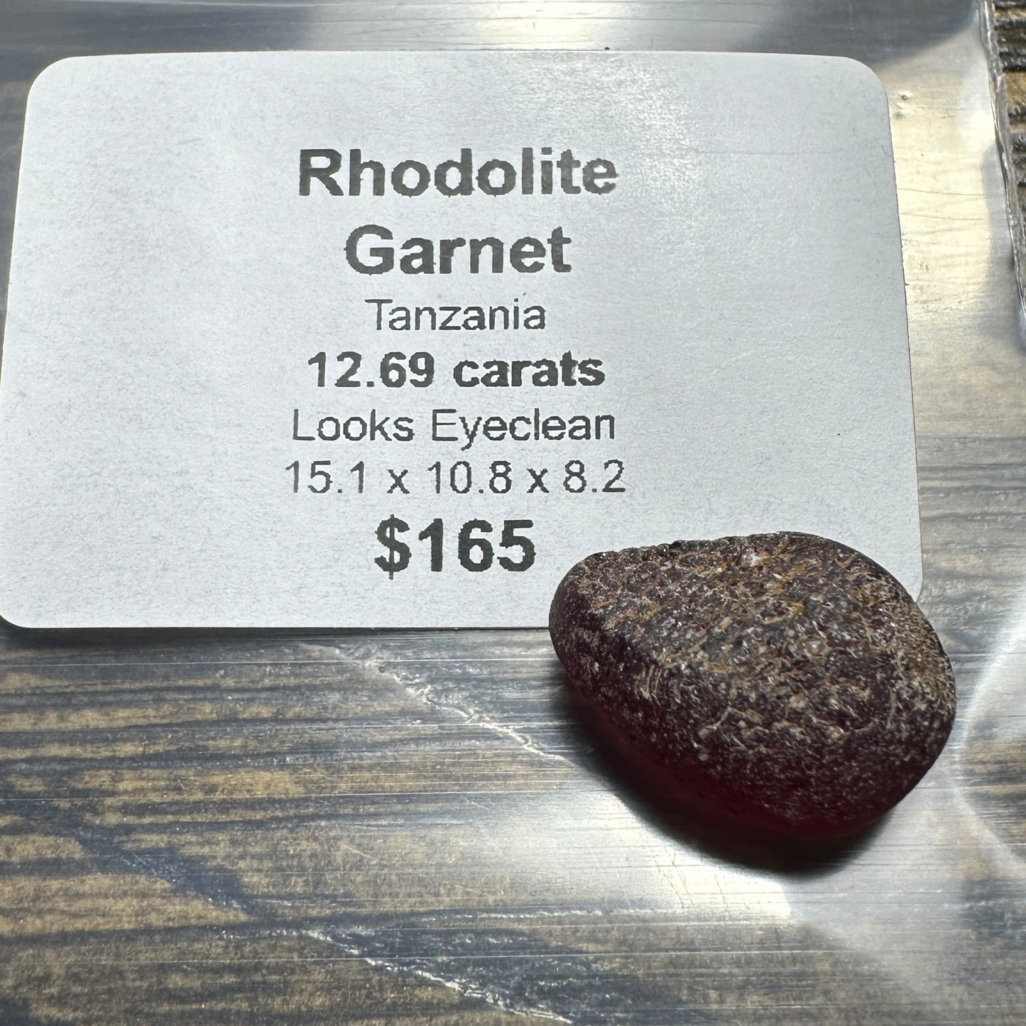12.69ct RHODOLITE GARNET Facet Rough