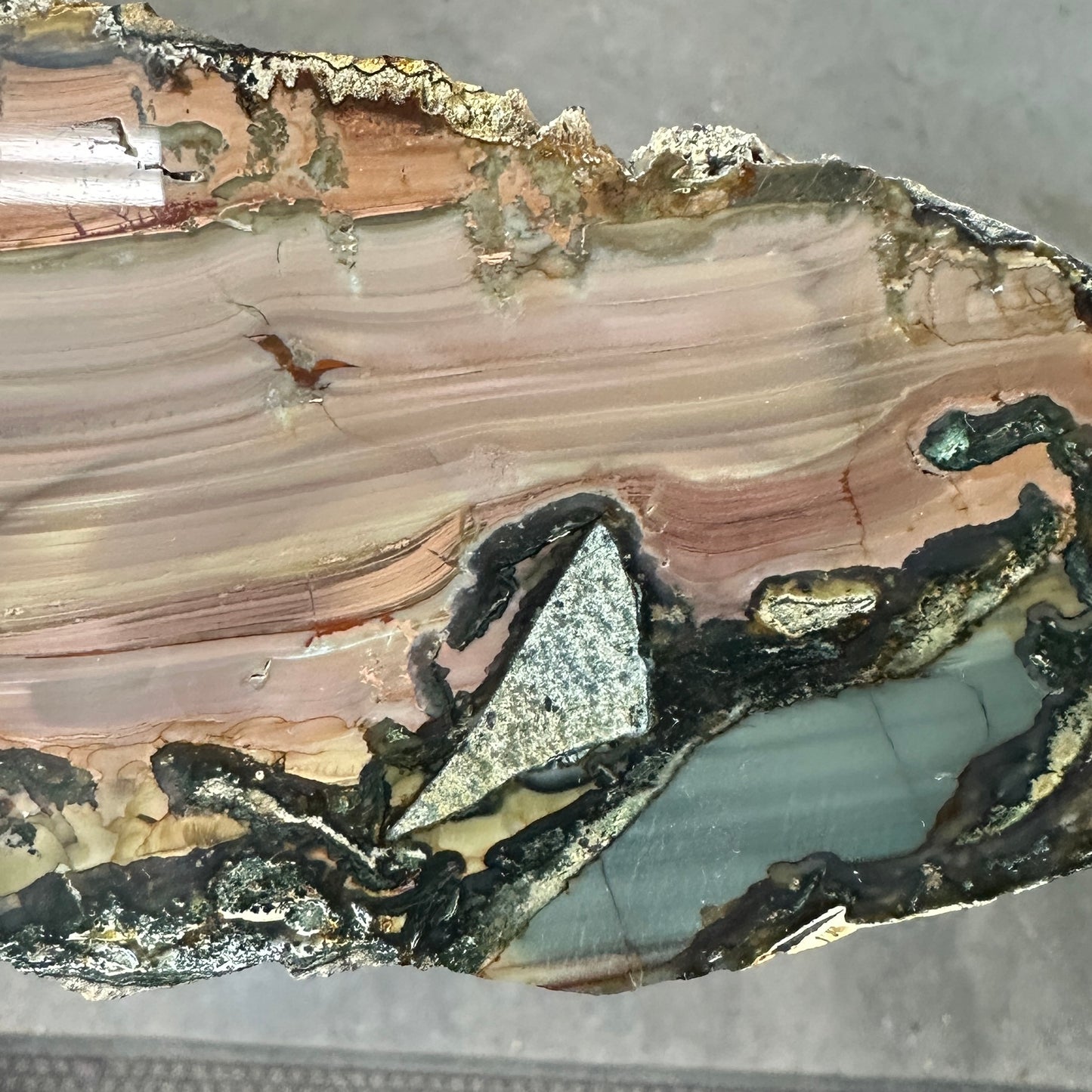 BLUE MOUNTAIN JASPER Polished Specimen Slab - 217 grams