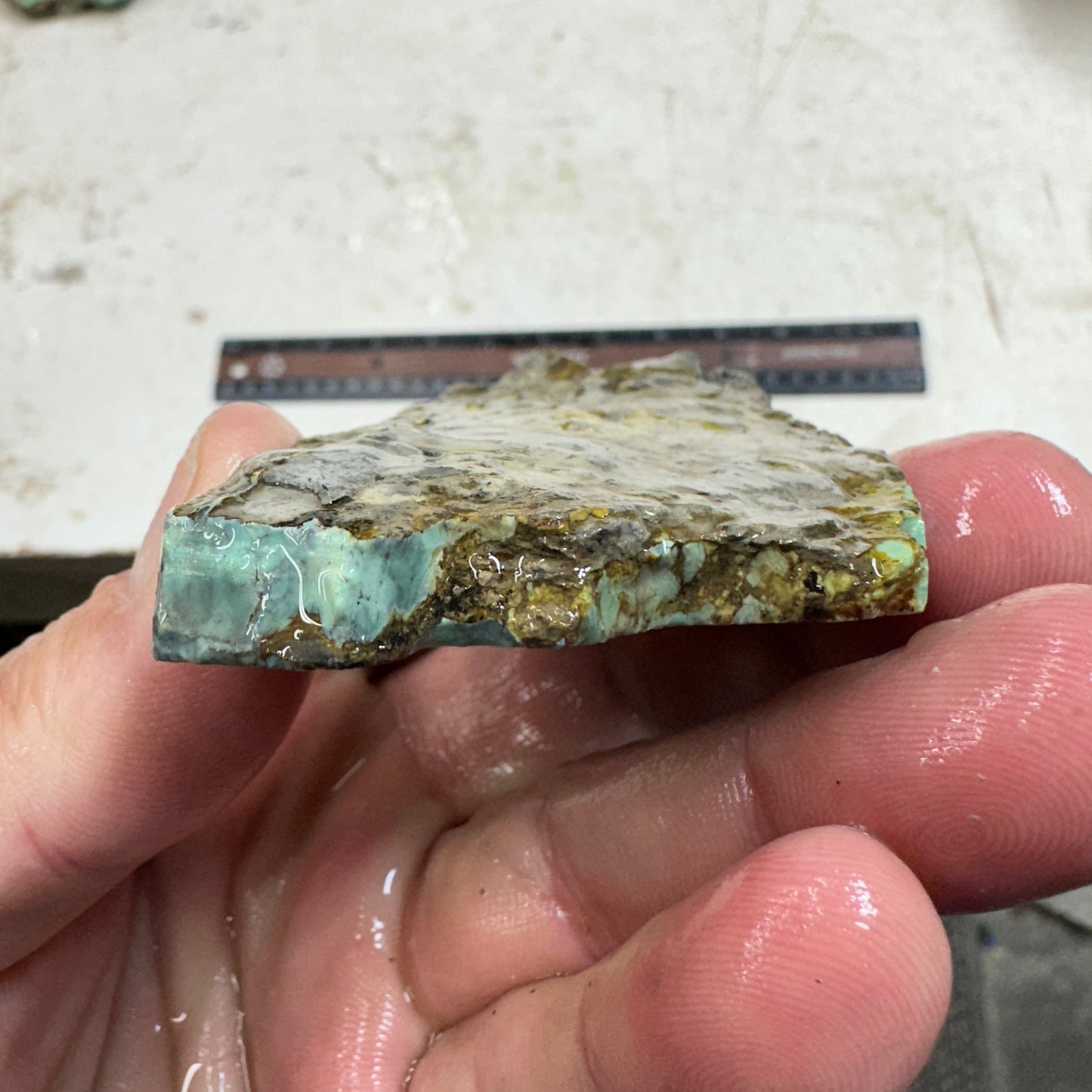 BROKEN ARROW VARISCITE Trimmed Rough Slab - 93 grams