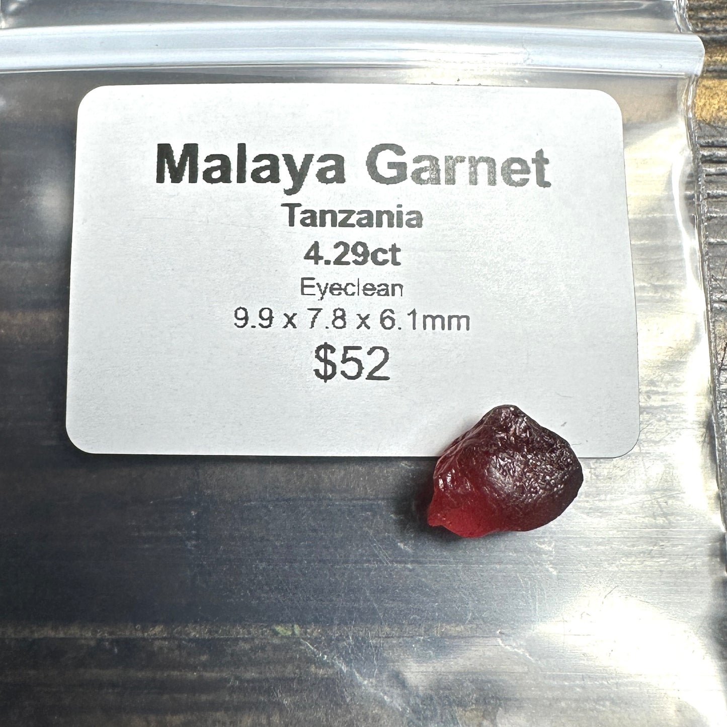 4.29ct MALAYA GARNET Facet Rough