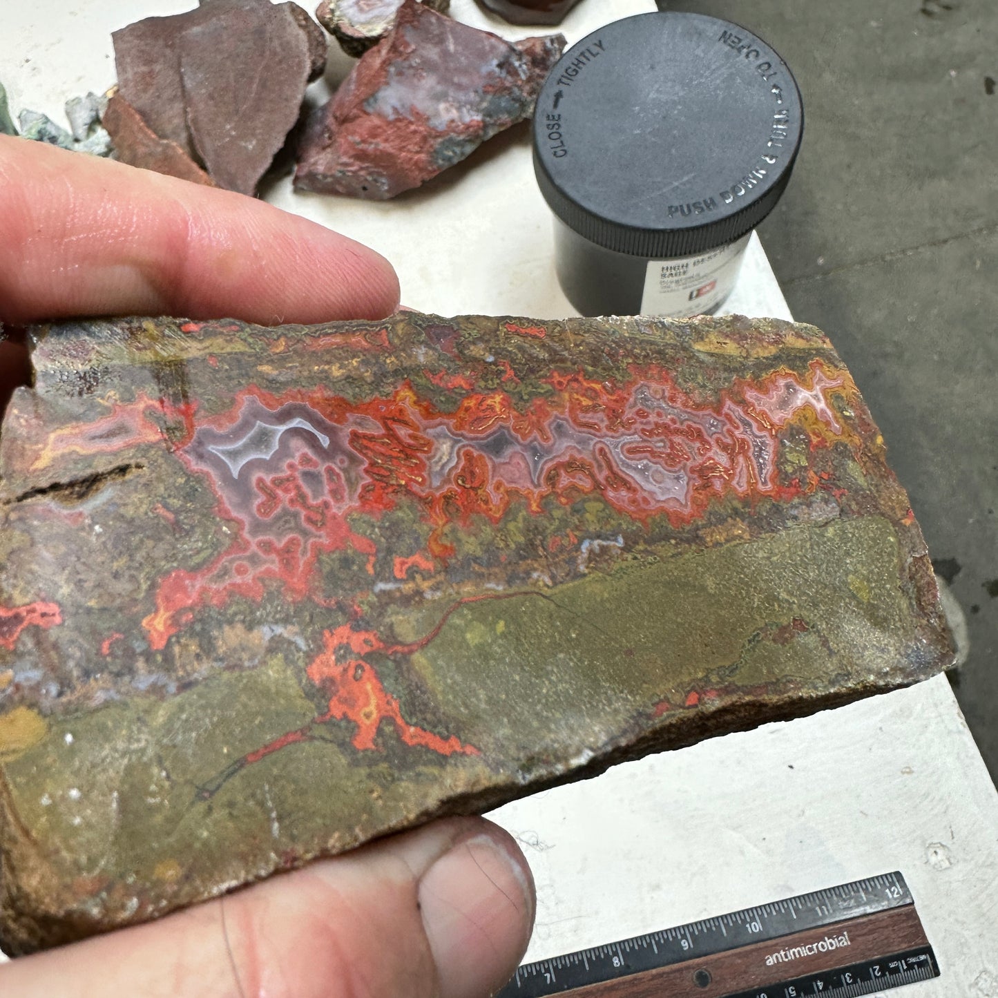 MOROCCAN SEAM AGATE Faced Rough - 1.25 Pounds