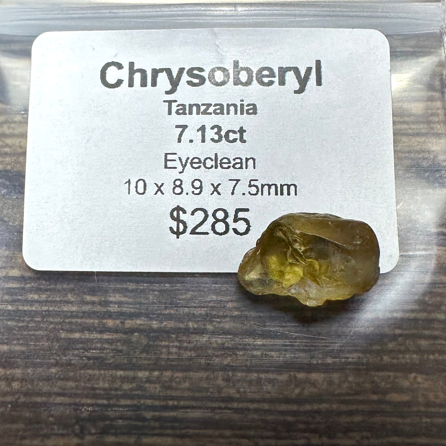 7.13ct CHRYSOBERYL Facet Rough