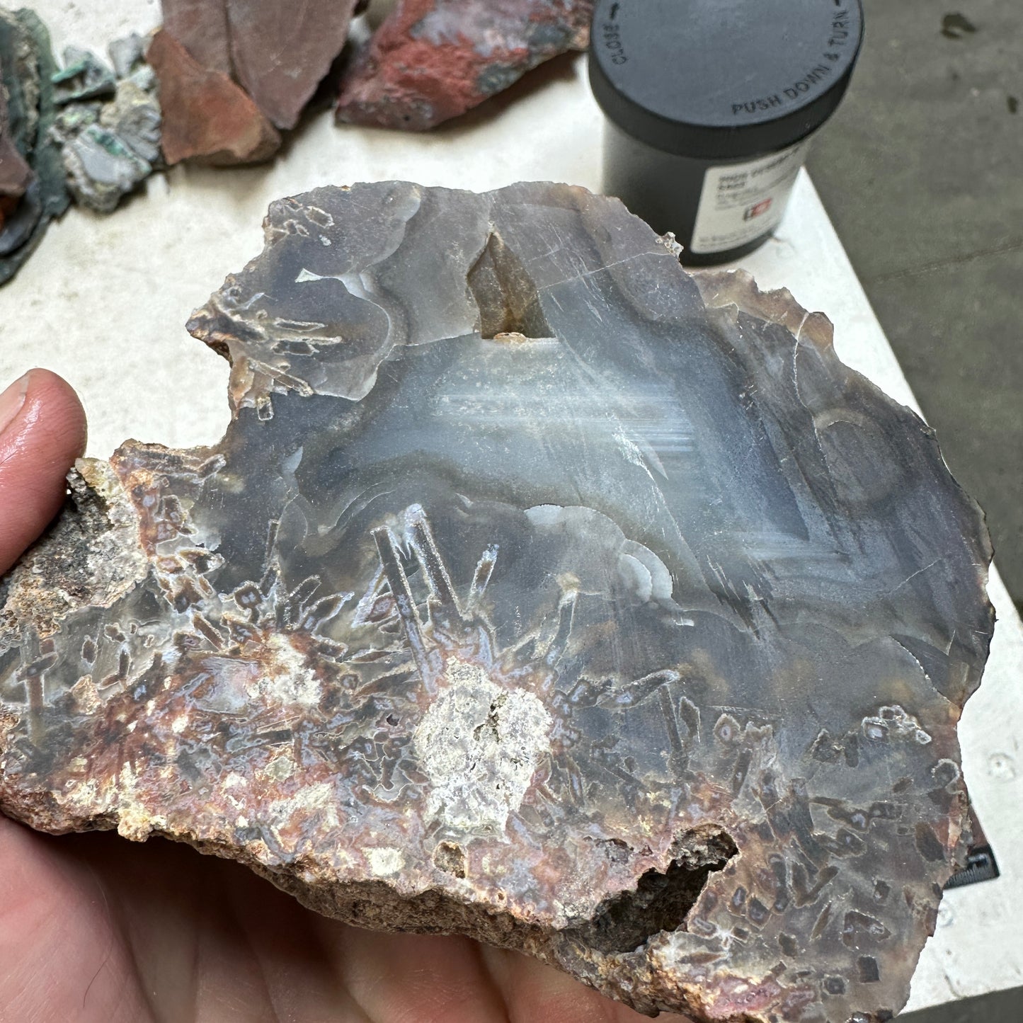 Turkish STICK AGATE Faced Rough - 2.66 Pounds