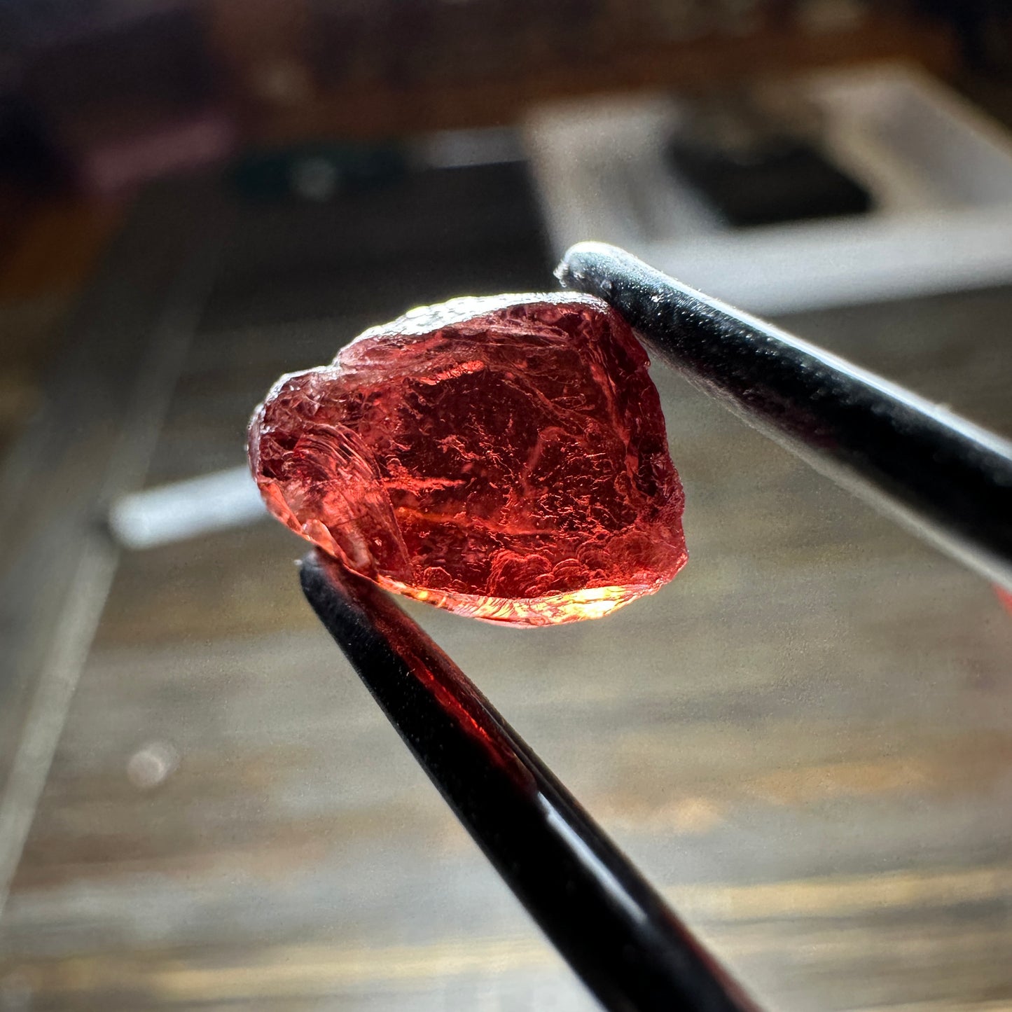 MALAYA GARNET 3pcs., 3.57g Facet Rough Parcel