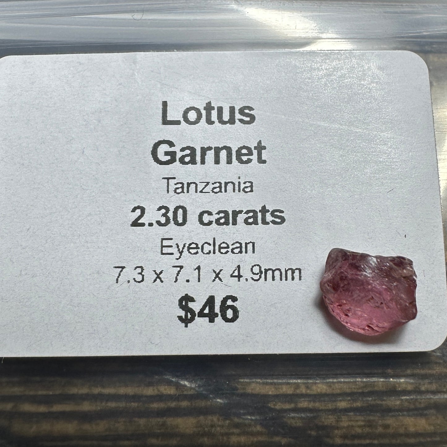 2.30ct LOTUS GARNET Facet Rough