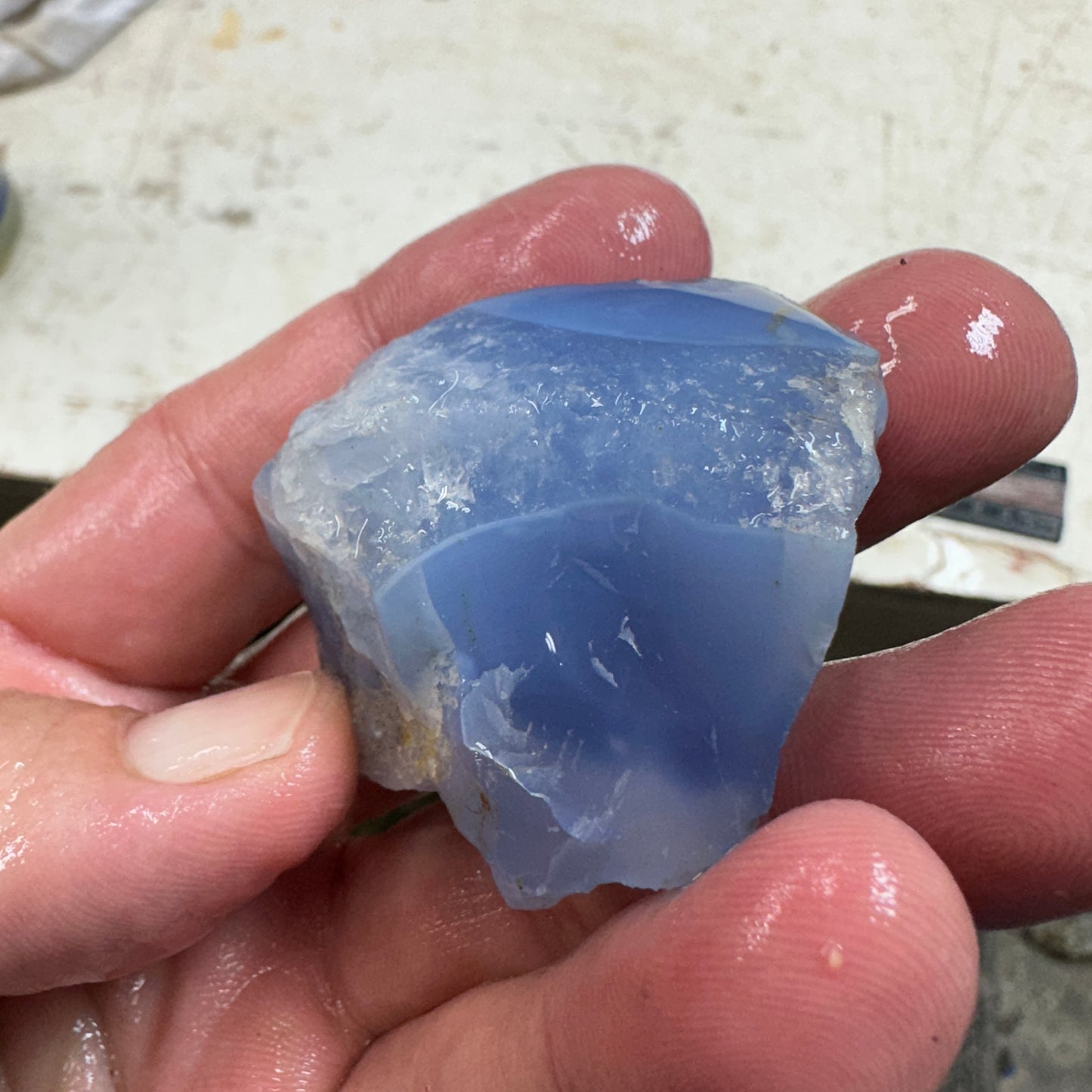 Ethiopian BLUE AGATE Rough - 80.3 grams