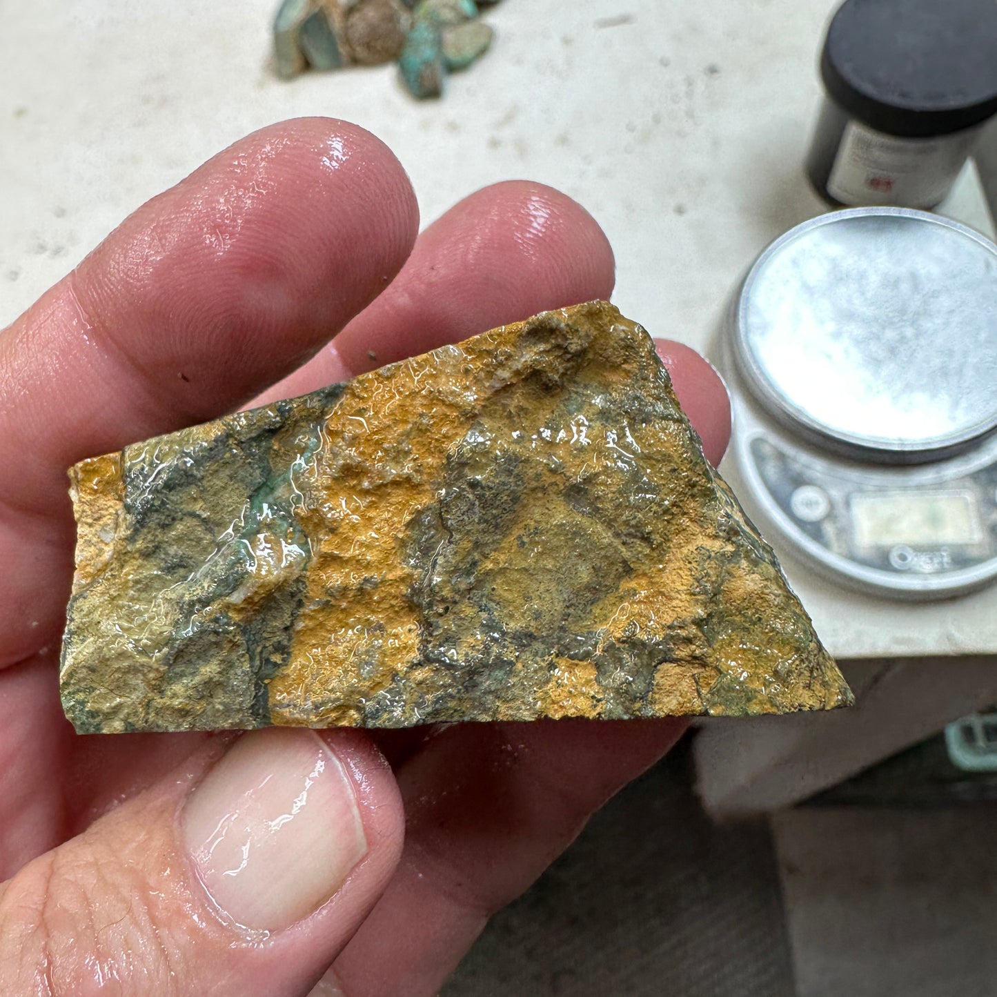 AUSTRALIAN VARISCITE Faced Rough - 102.4 grams