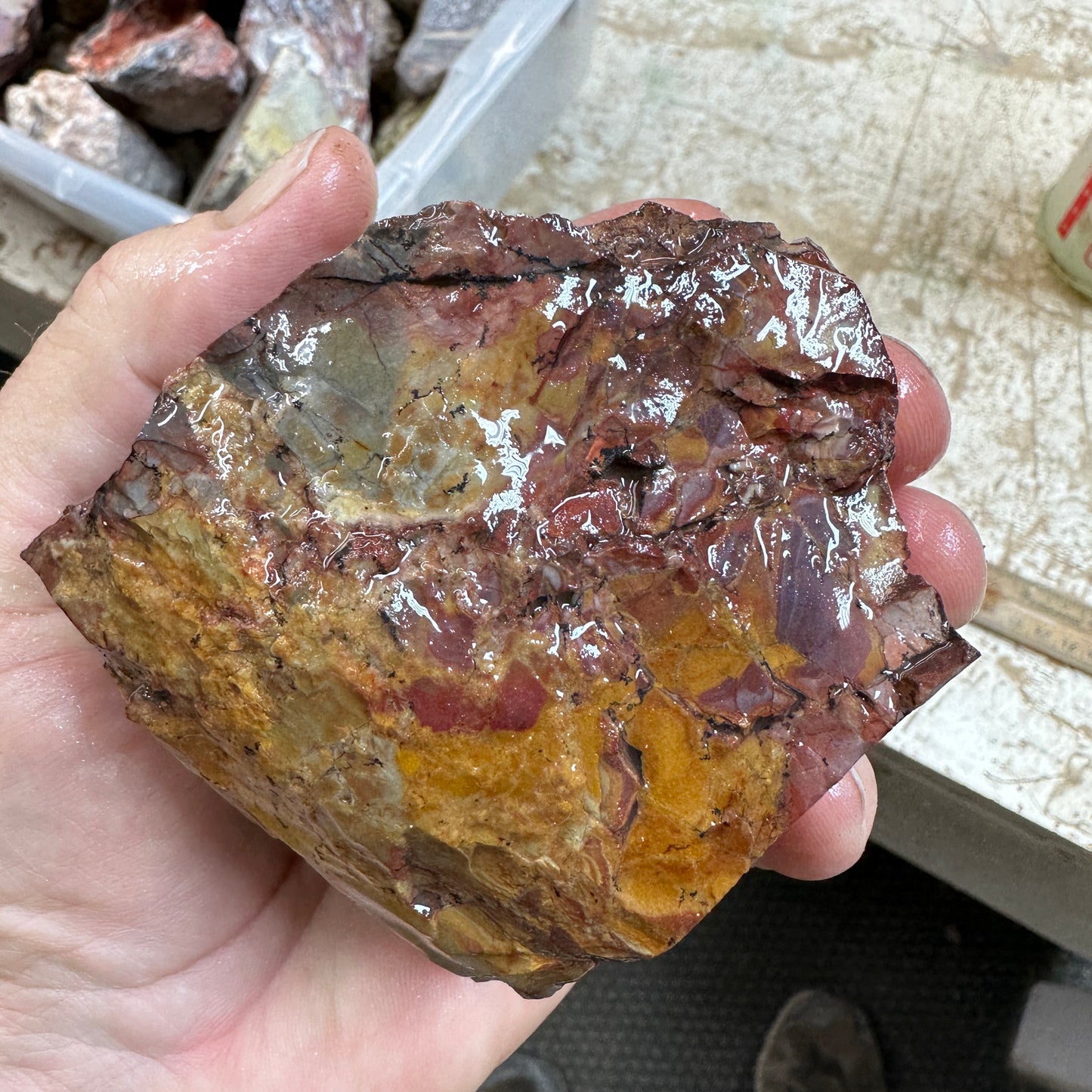 MESCALERO JASPER Faced Rough - 1.58 Pounds