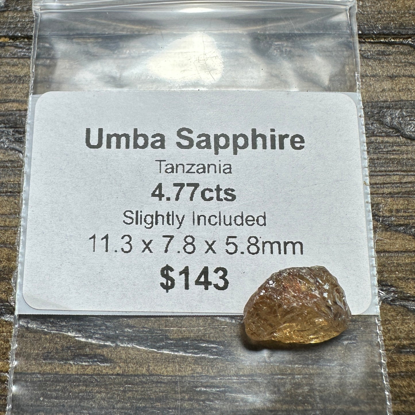 4.77ct UMBA SAPPHIRE Facet Rough