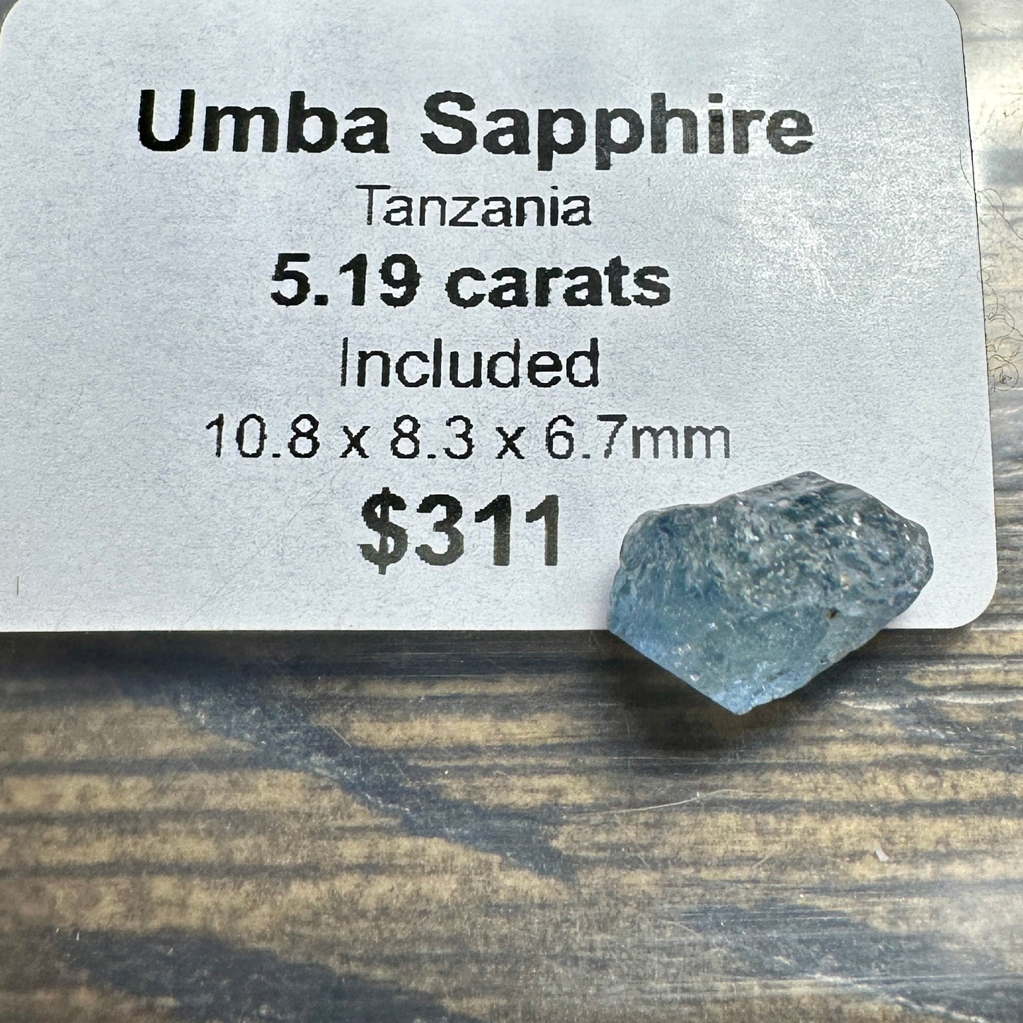 5.19ct UMBA SAPPHIRE Facet Rough