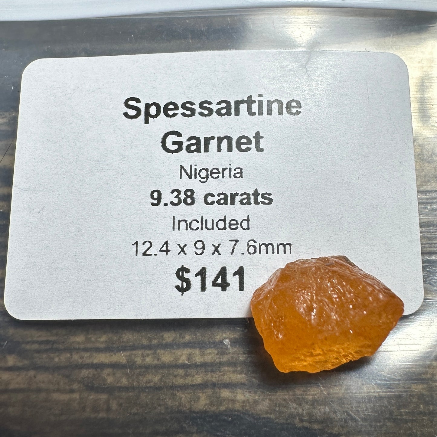 9.38ct SPESSARTINE GARNET Facet Rough