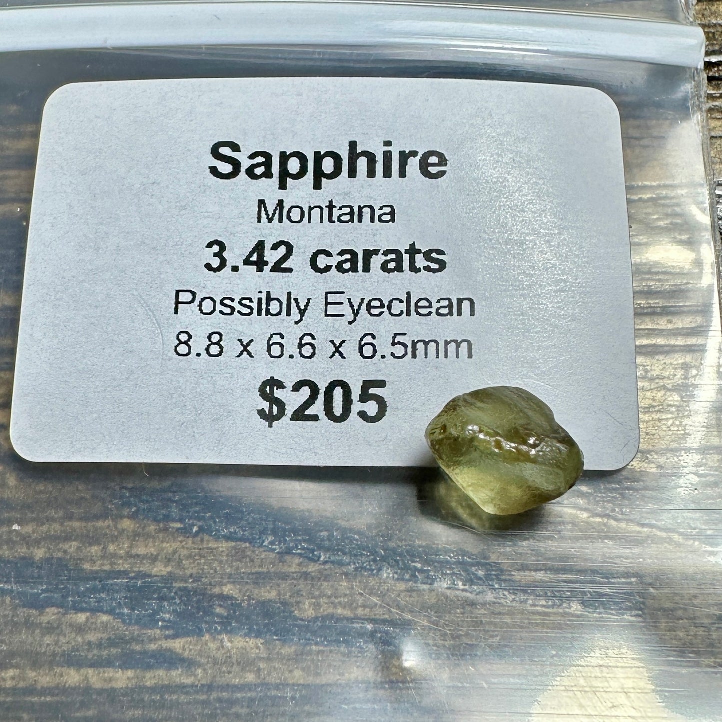 3.42ct MONTANA SAPPHIRE Facet Rough