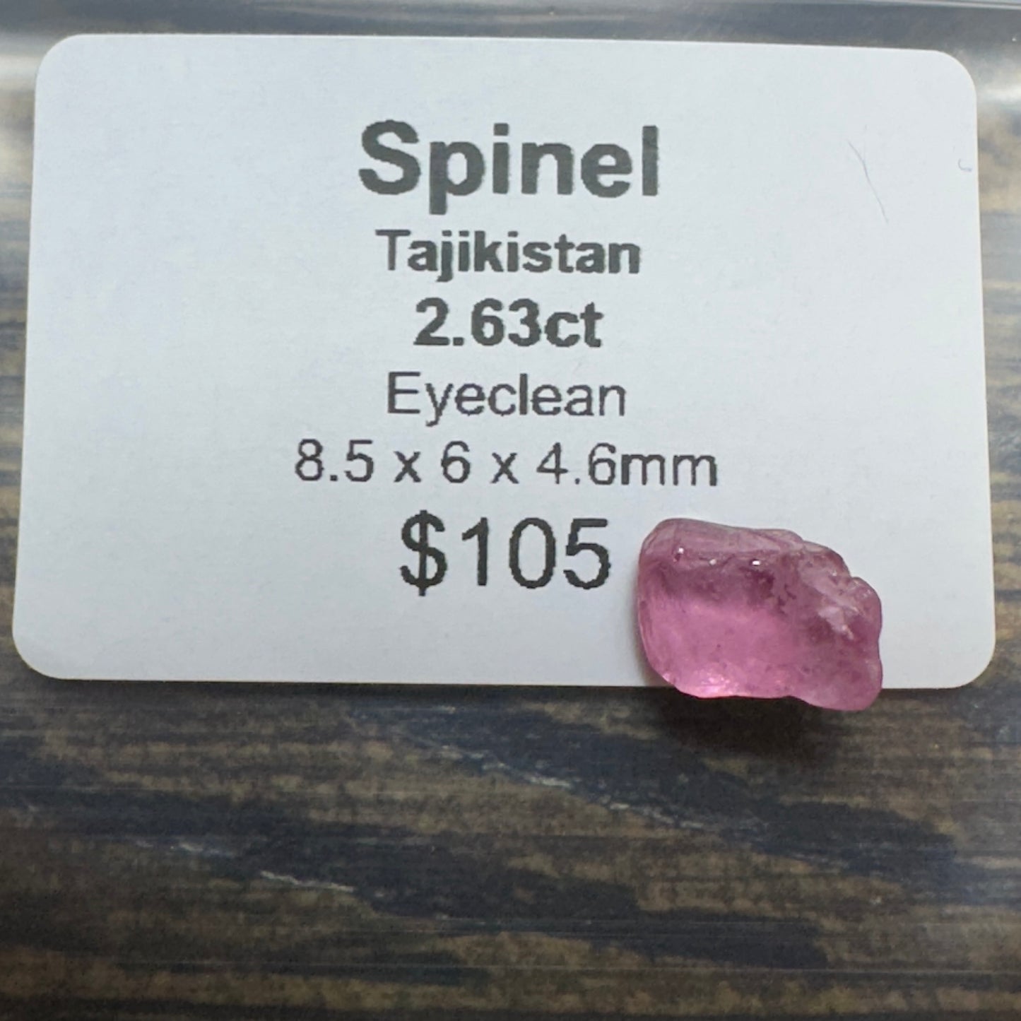 2.63ct Tajik SPINEL Facet Rough