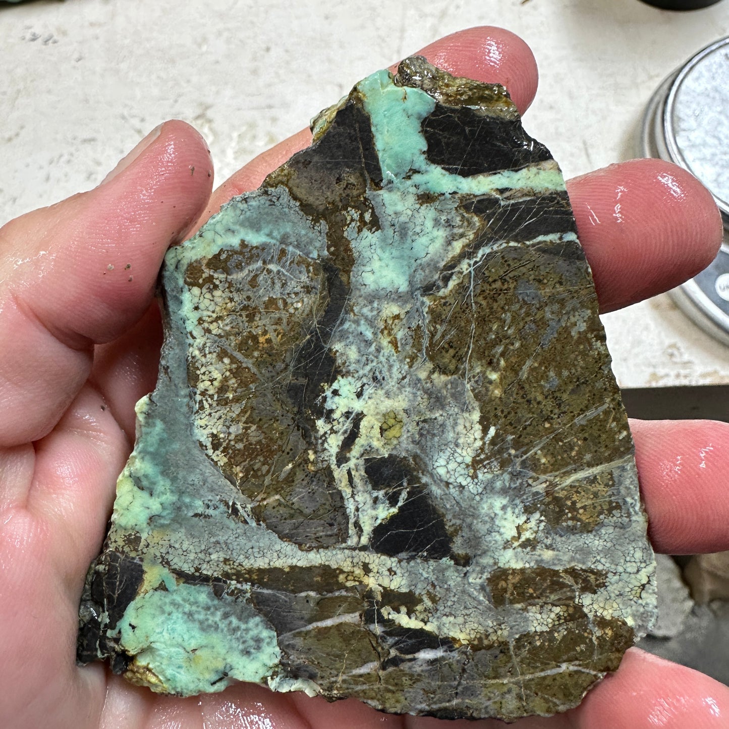 BROKEN ARROW VARISCITE Trimmed Rough Slab - 187 grams