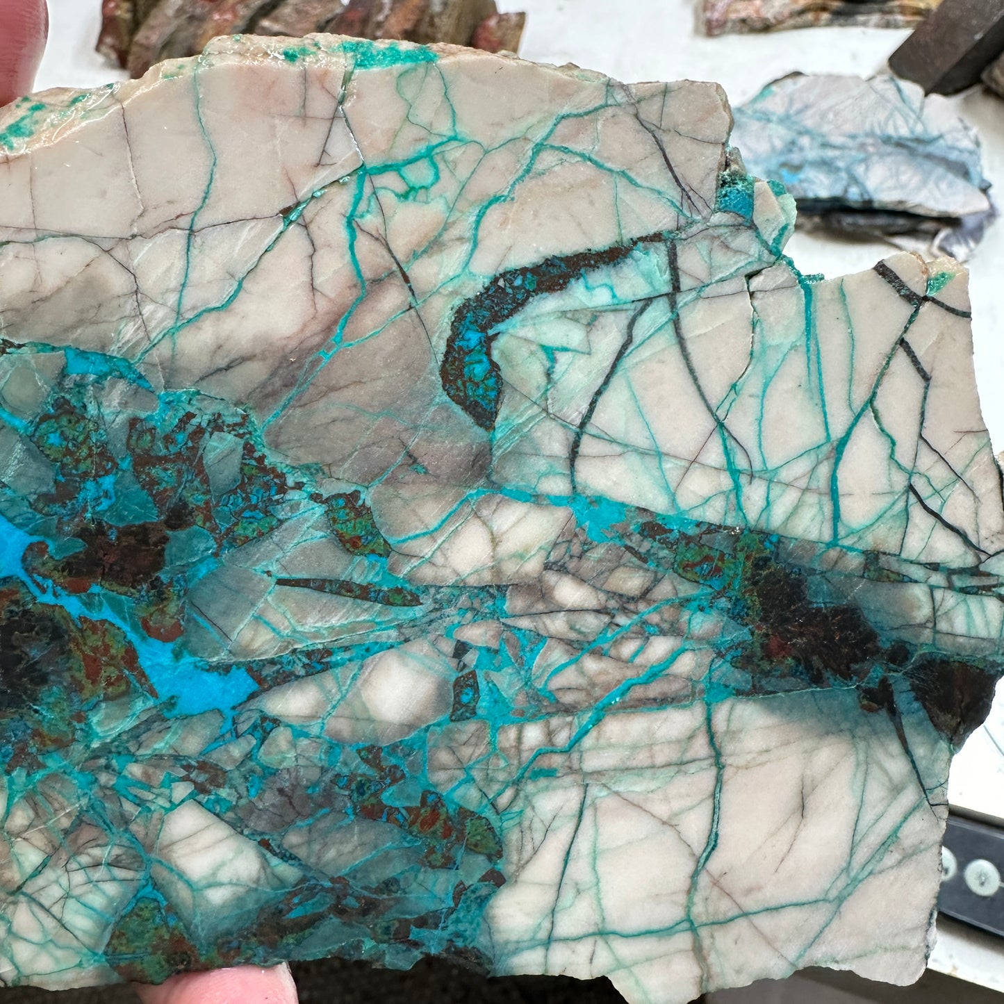 BLUE LIGHTNING CHRYSOCOLLA Slab - 341 grams