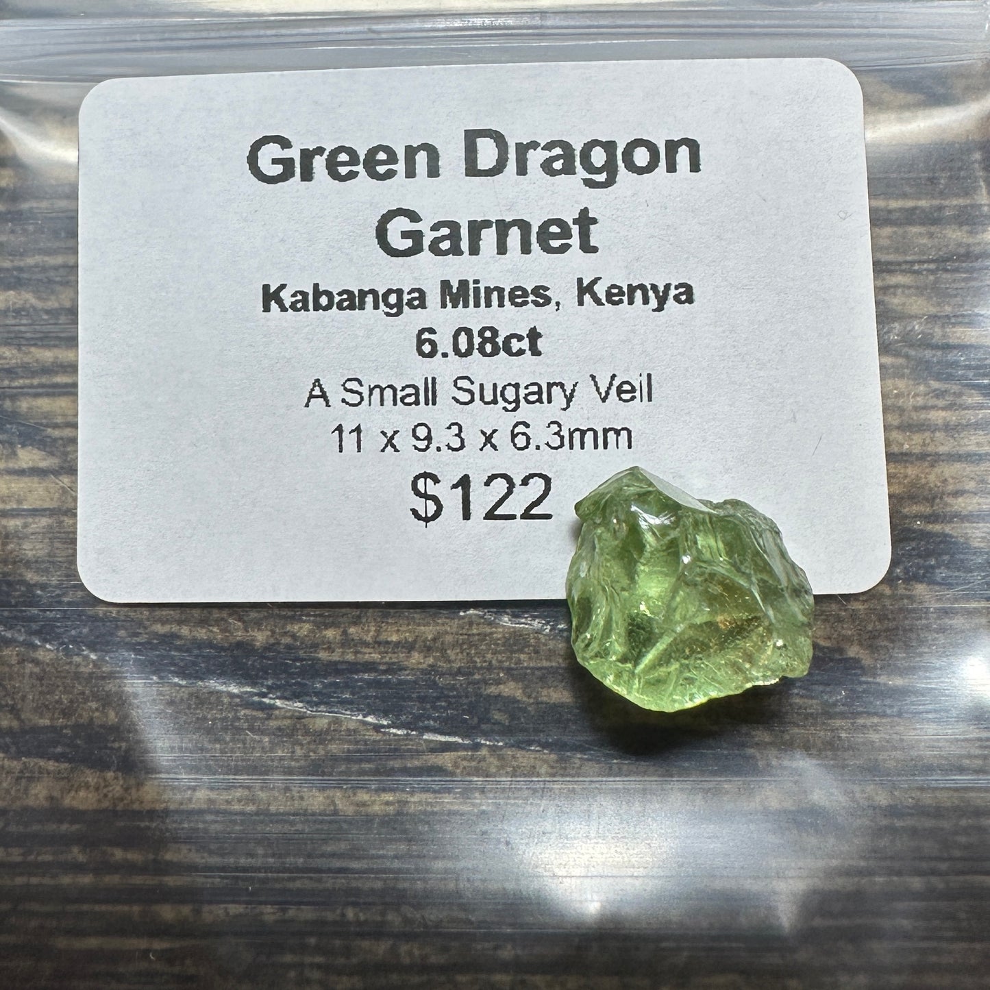 6.08ct GREEN DRAGON GARNET Facet Rough
