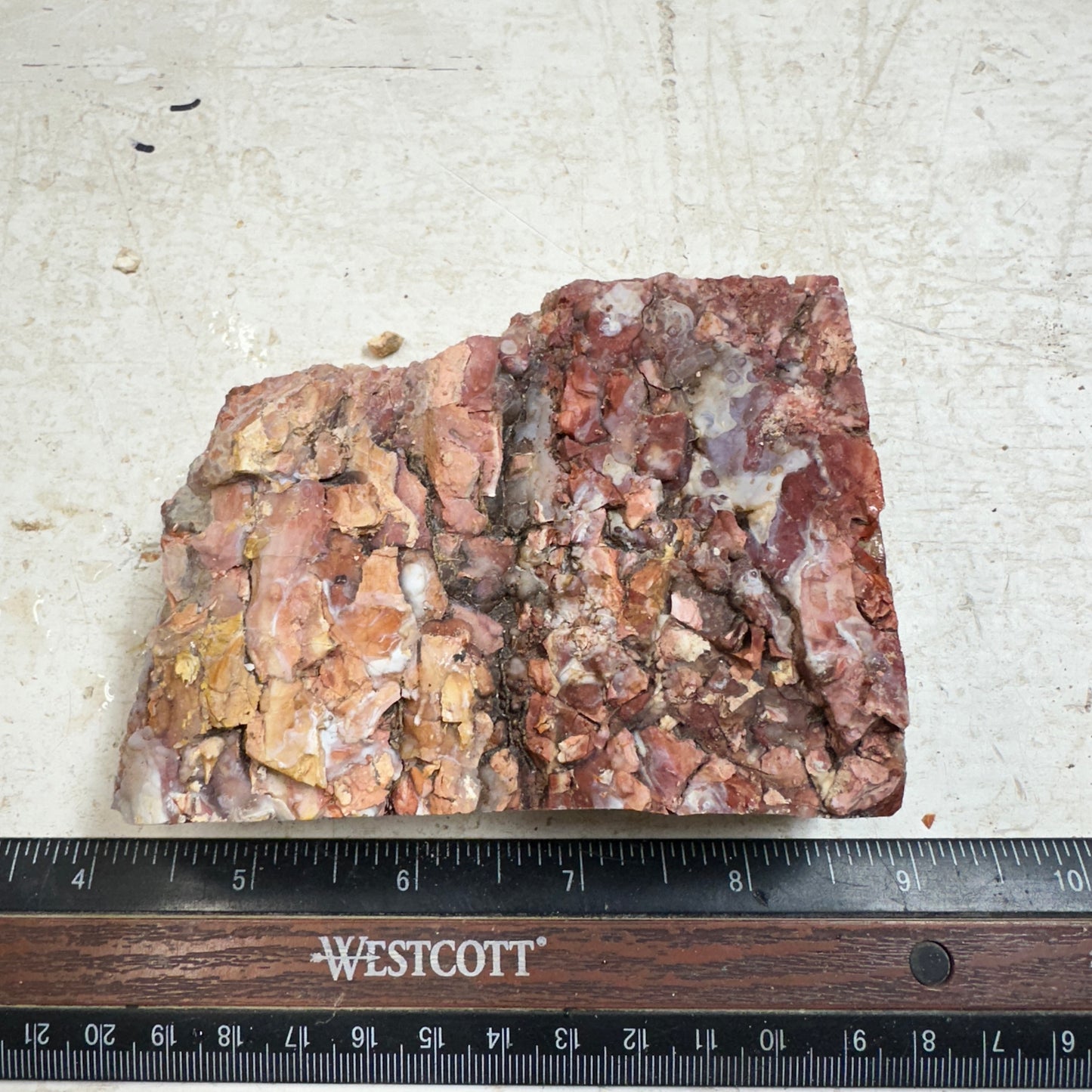 Red HOWARDITE Faced Rough - 16.1ozs