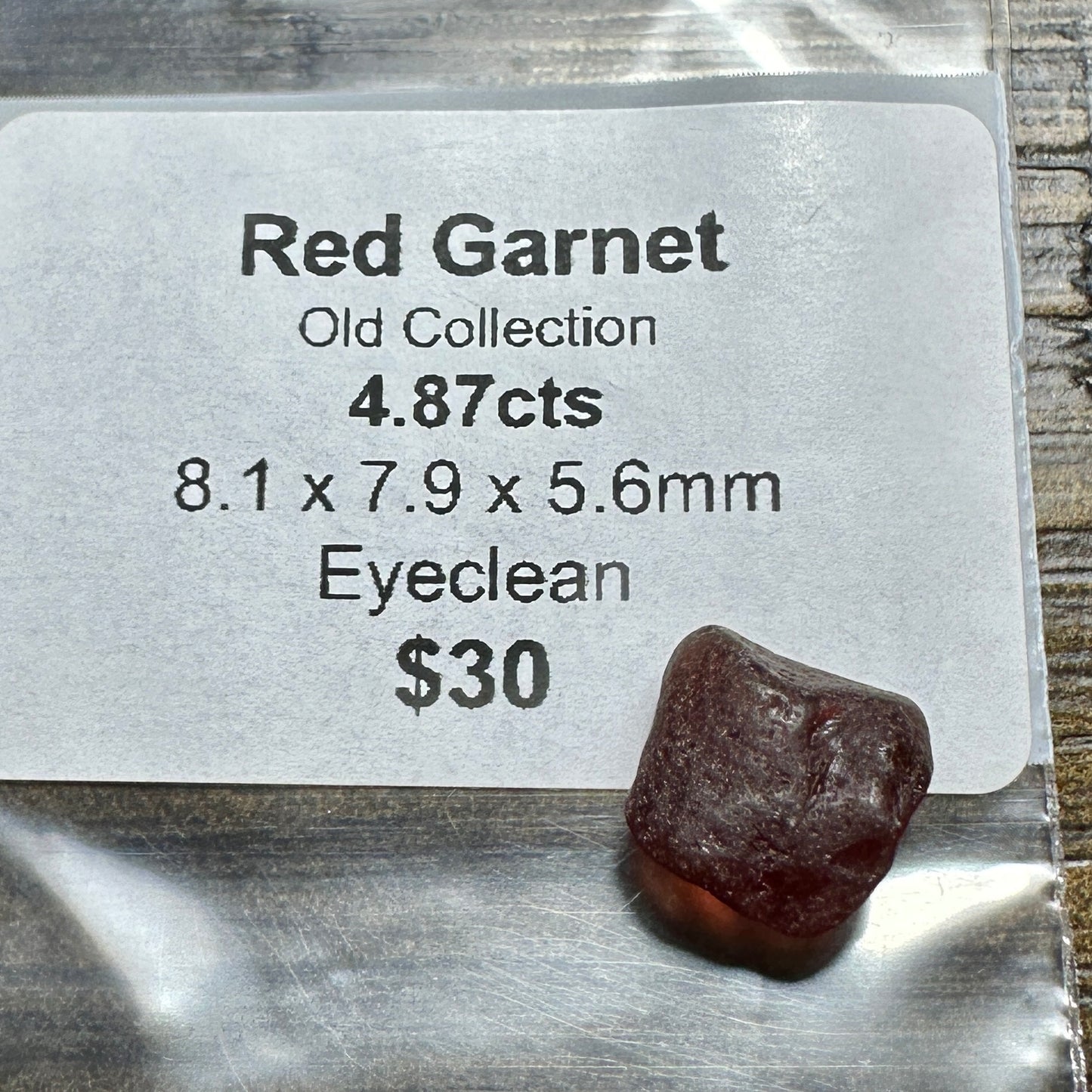 4.87ct  RED GARNET Facet Rough