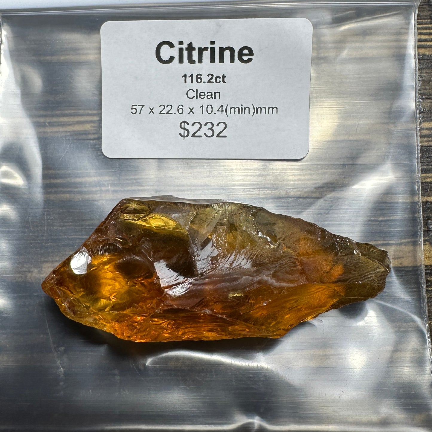 116.2ct CITRINE QUARTZ Facet Rough