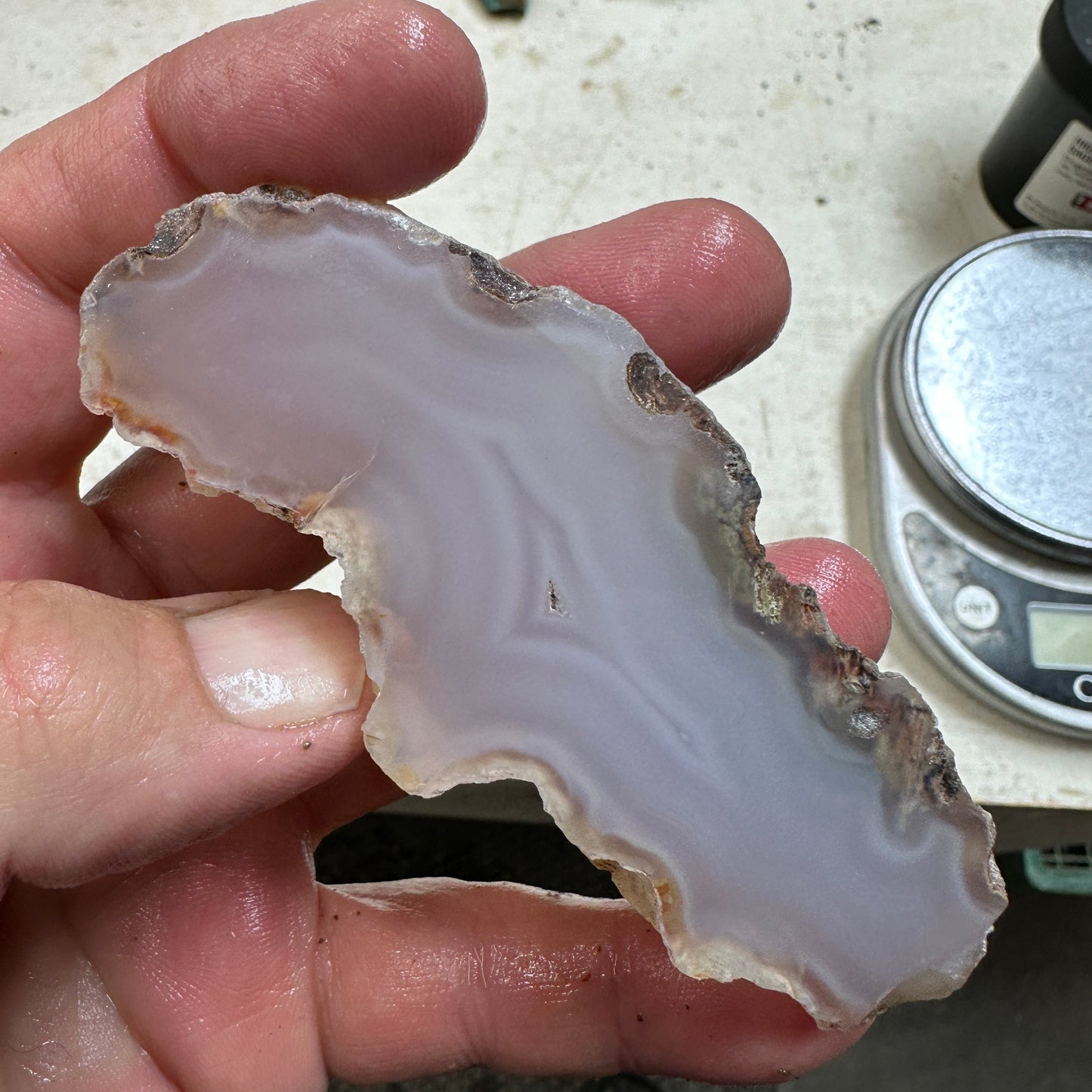 PINK AGATE Faced Rough - 0.38 pounds