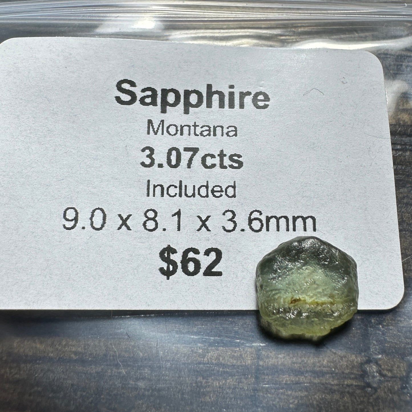 3.07ct Montana SAPPHIRE Facet Rough