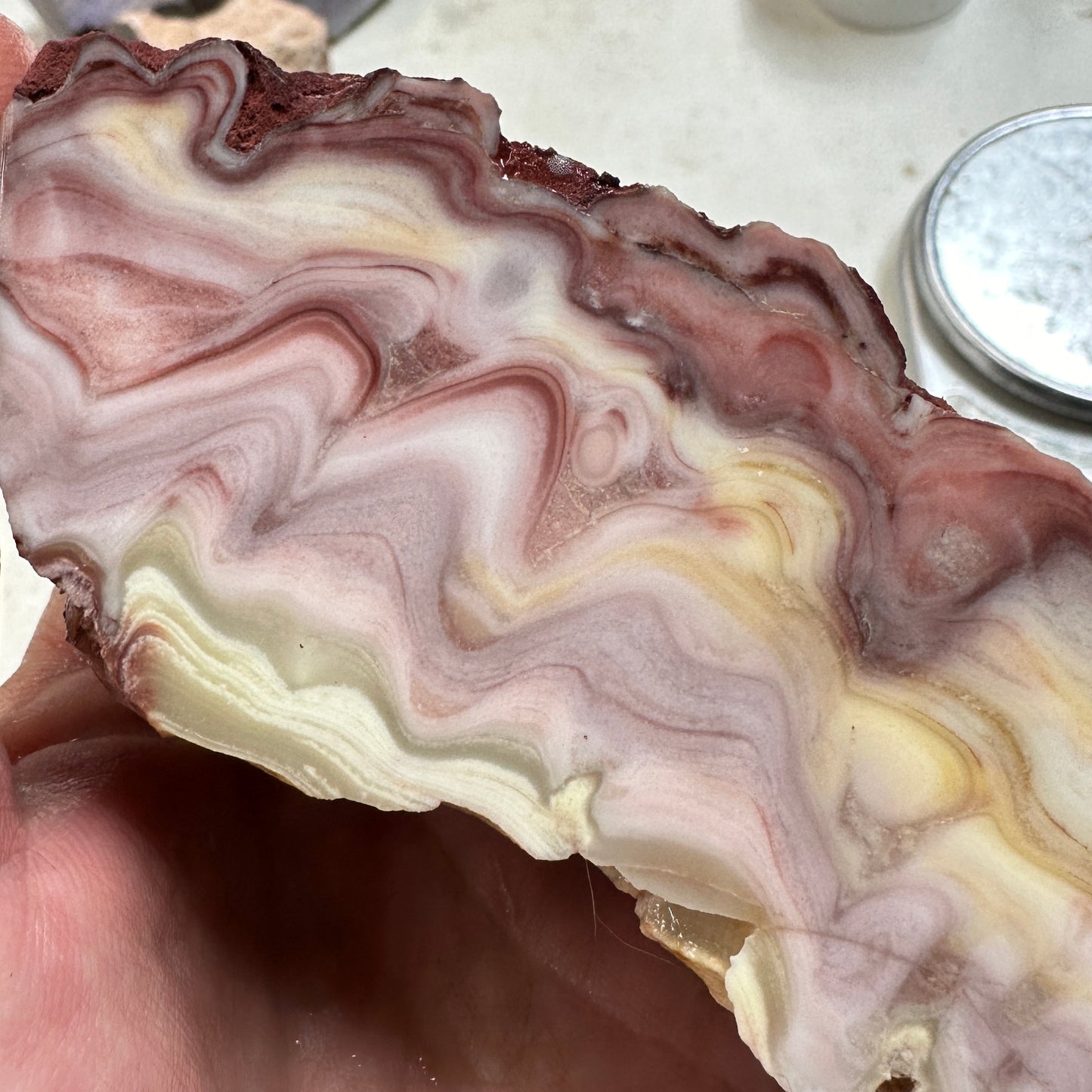 WINDY MOUNTAIN AGATE Faced Rough - 1.72 Pounds