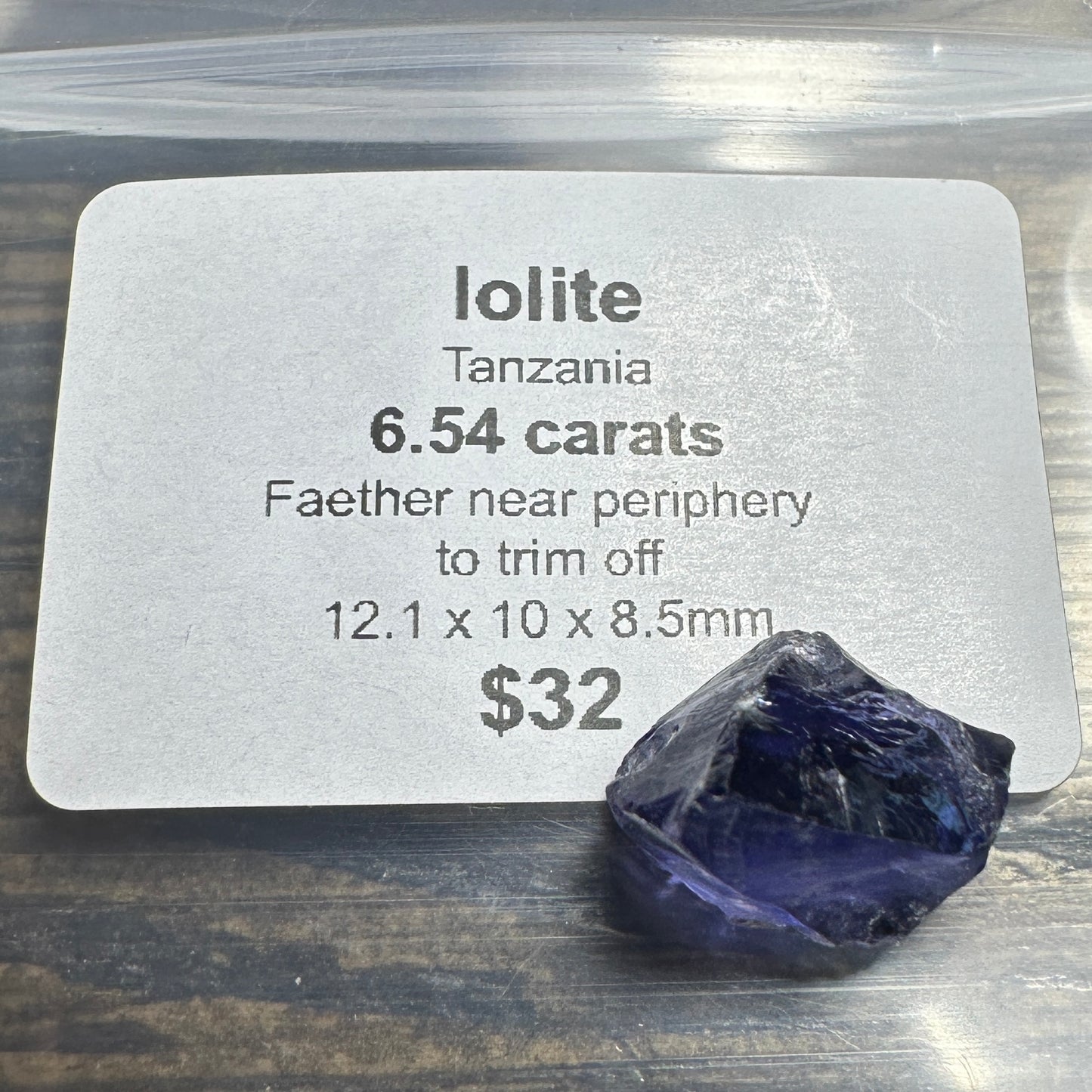 6.54ct IOLITE Facet Rough