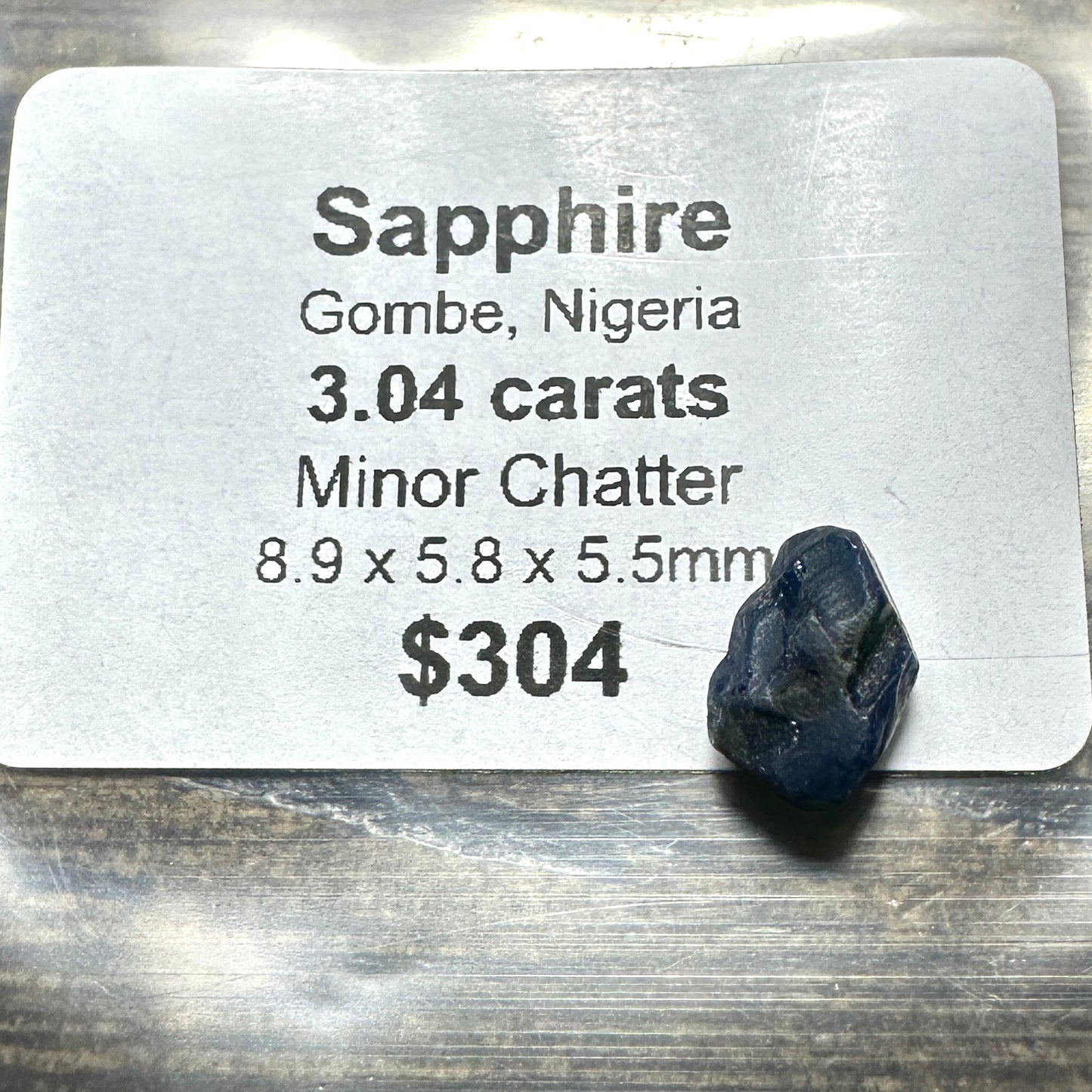 3.04ct GOMBE SAPPHIRE Facet Rough