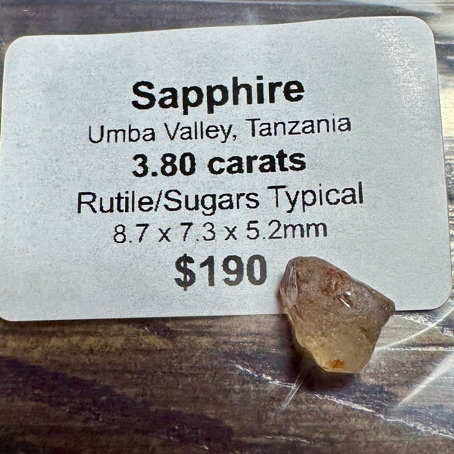 3.80ct UMBA SAPPHIRE Facet Rough