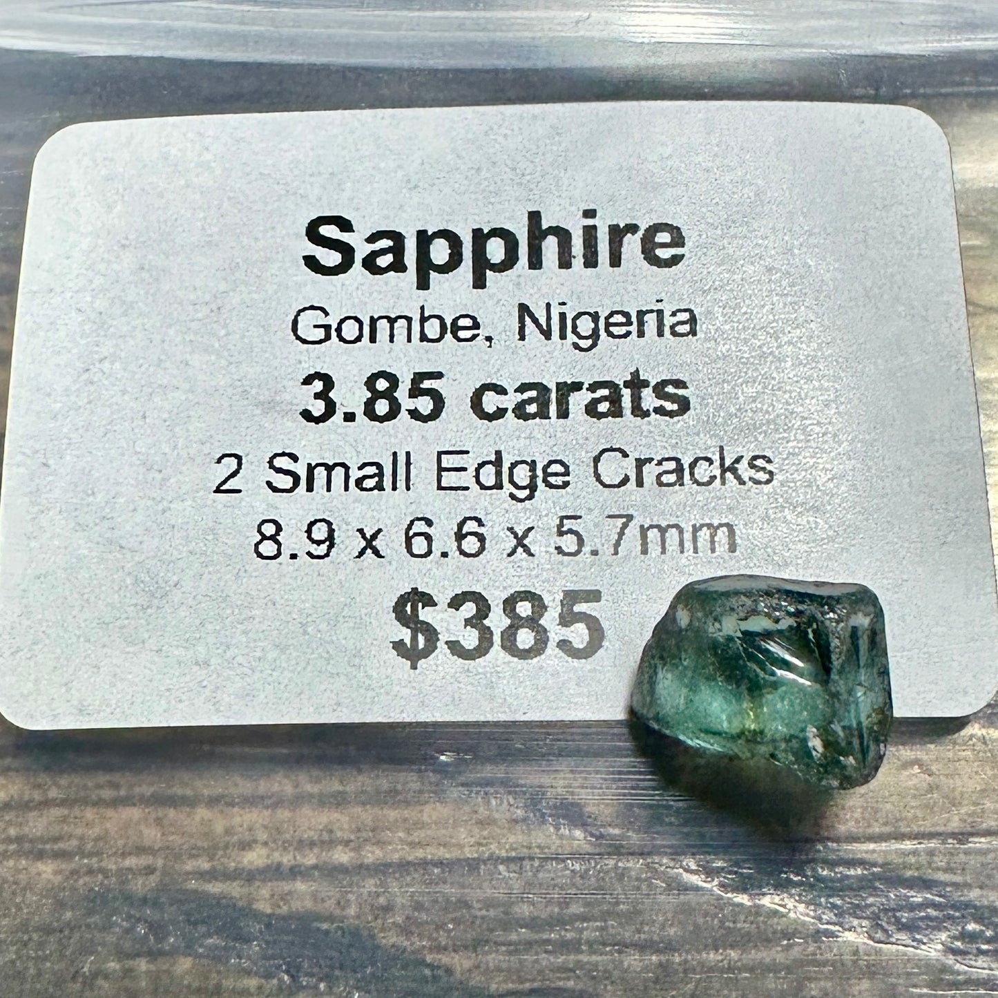 3.85ct GOMBE SAPPHIRE Facet Rough