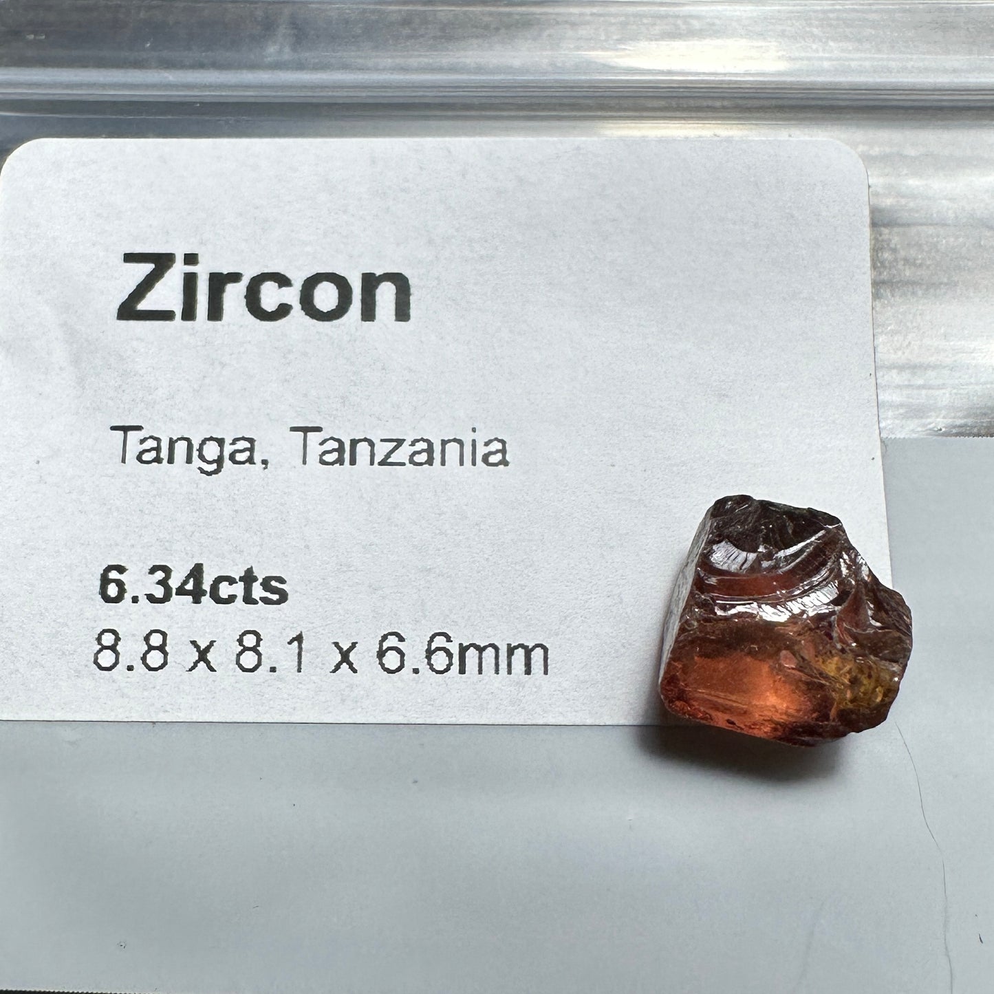 6.34ct Tanga ZIRCON Facet Rough