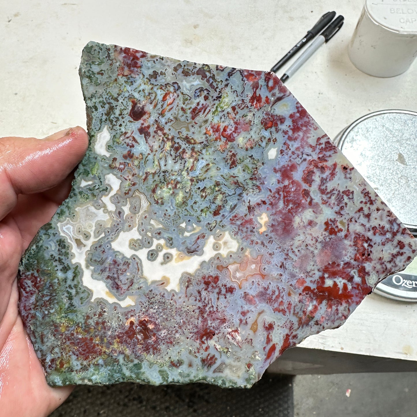 RED LIGHTNING AGATE Slab - 272 grams