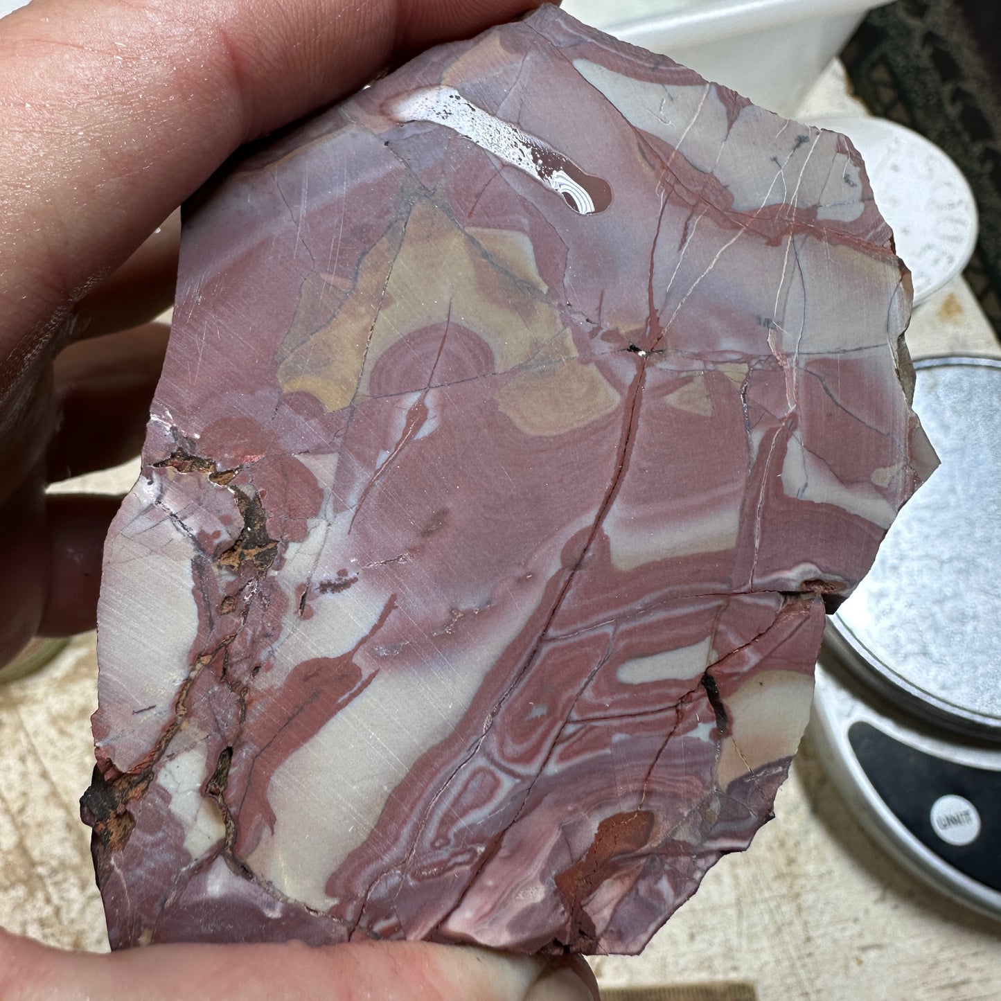 MESCALERO JASPER Faced Rough - 1.58 Pounds