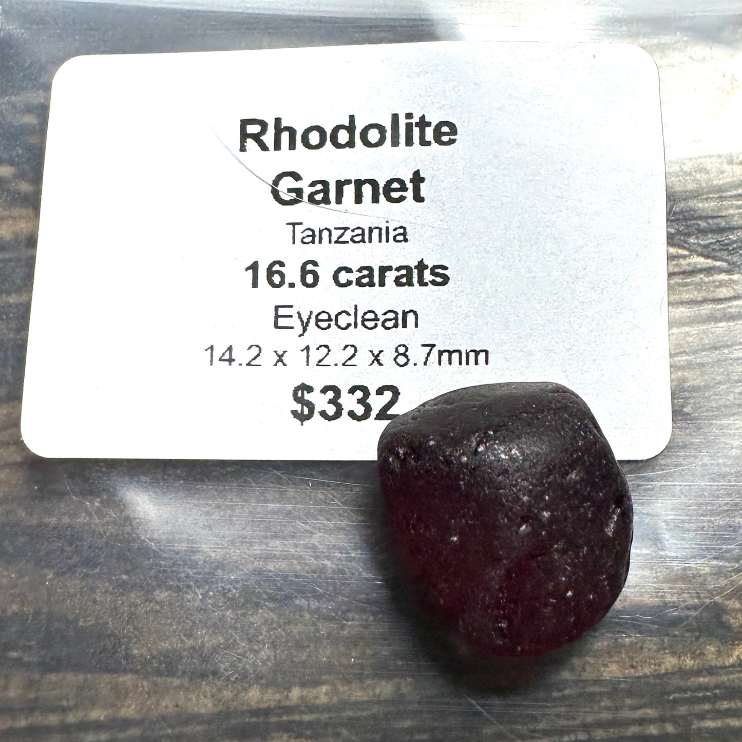 16.6ct RHODOLITE GARNET Facet Rough