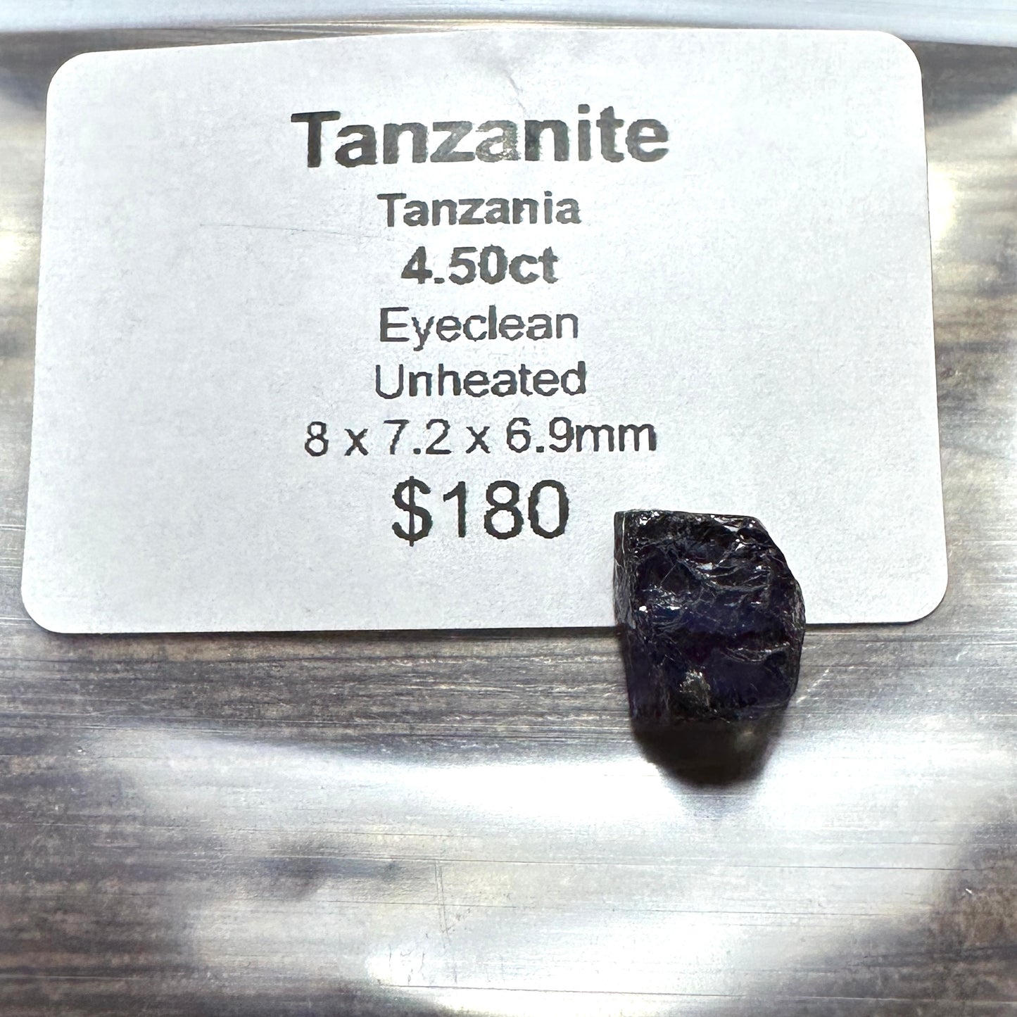 4.50ct unheated TANZANITE Facet Rough