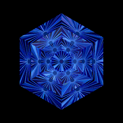 'Step Frosted Hex Kozibe' Hexagon Cut Faceting Design